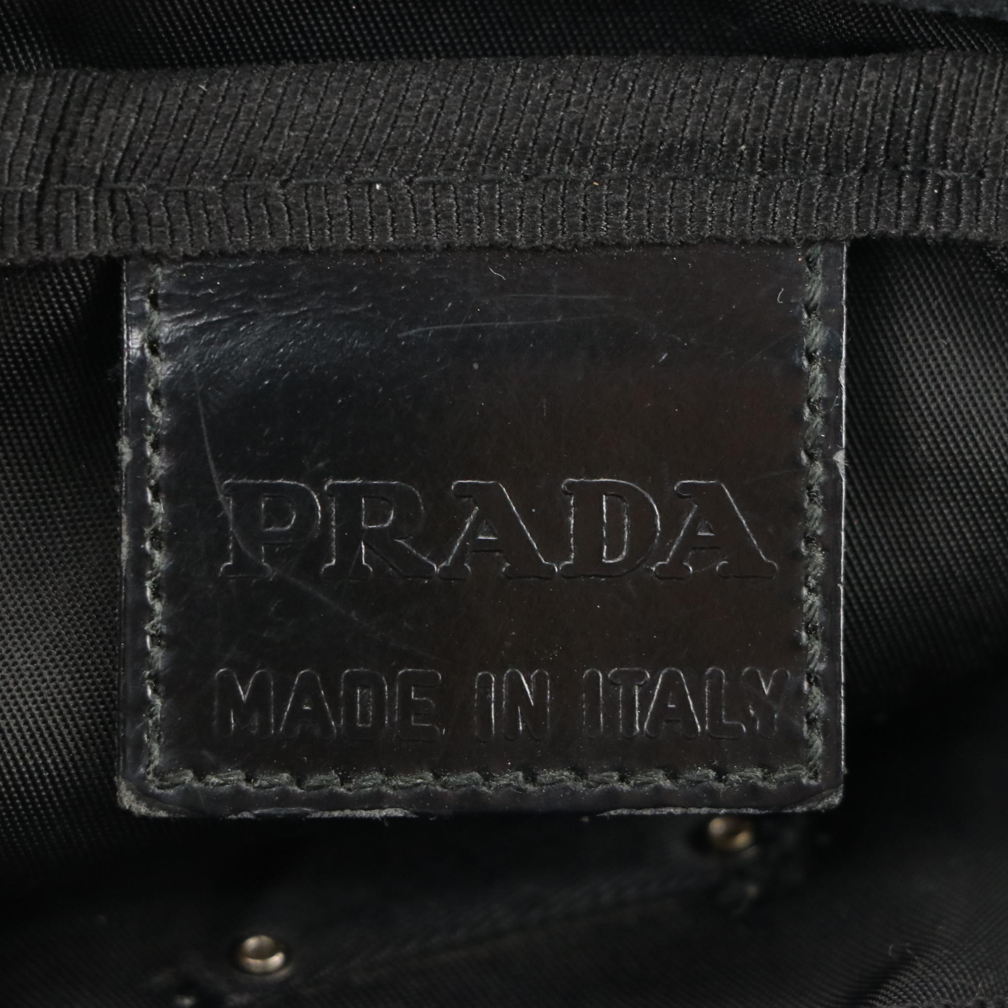 Prada Accessory Pouch in Nylon with Leather Trim