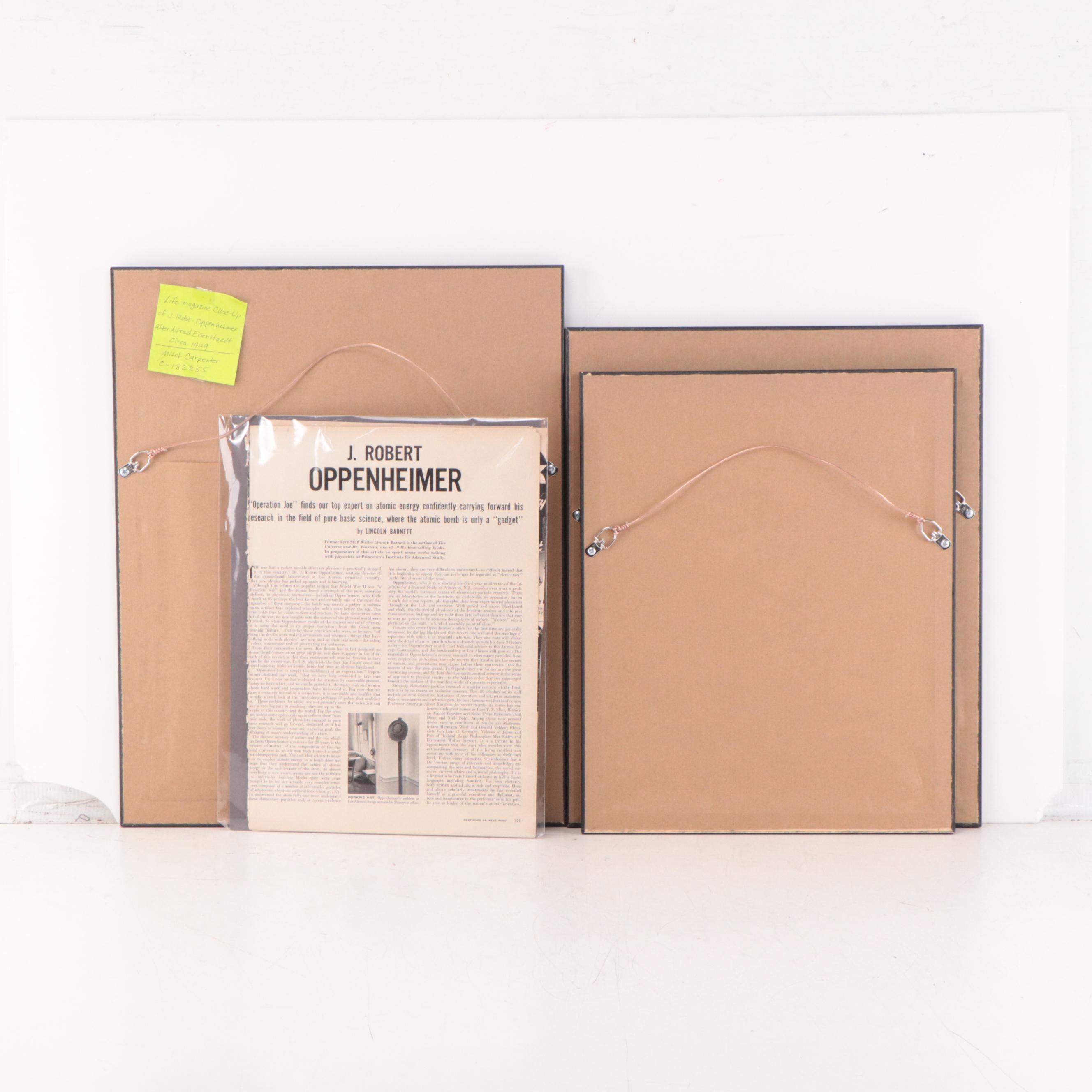 Photomechanical Prints of J. Robert Oppenheimer From "LIFE" and "TIME" and More