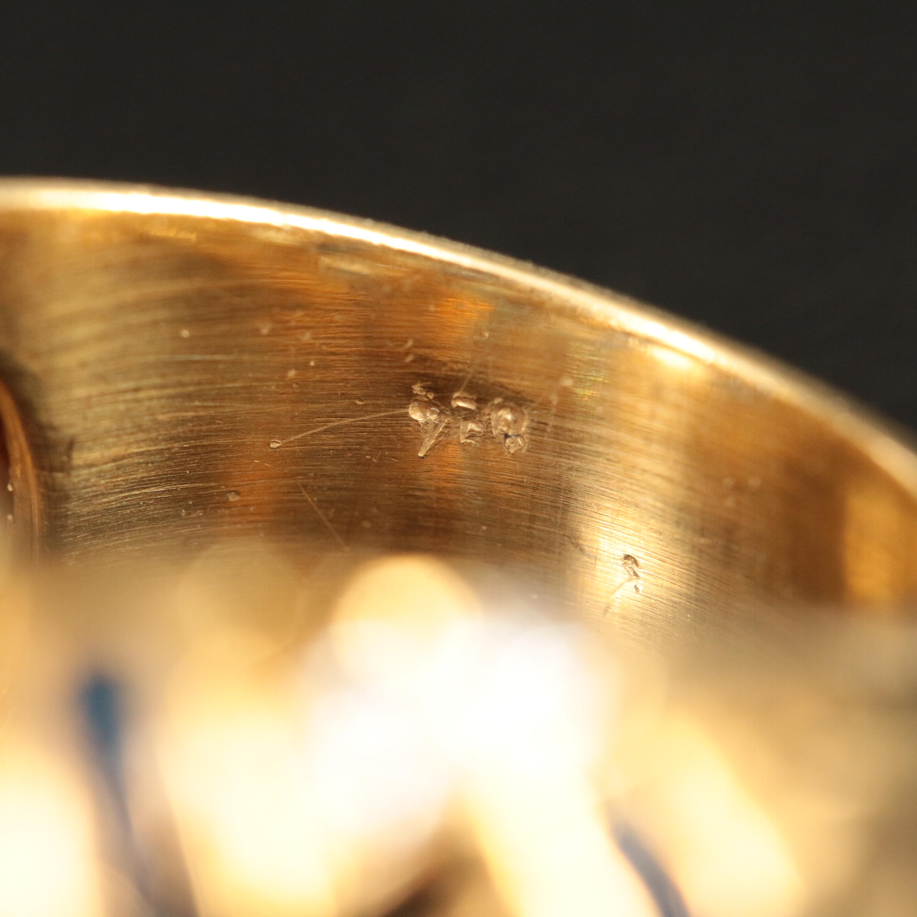 18K Diamond and Sapphire Basketweave Ring