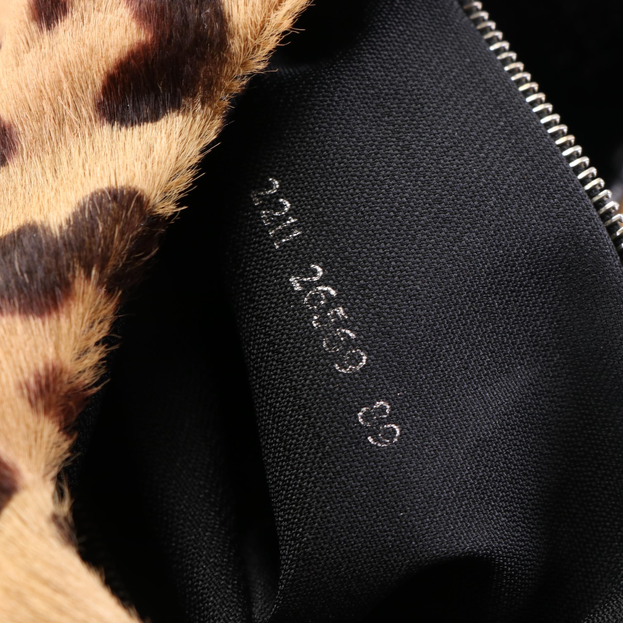 Fendi Shoulder Bag in Leopard Print Calf Hair with Leather Trim