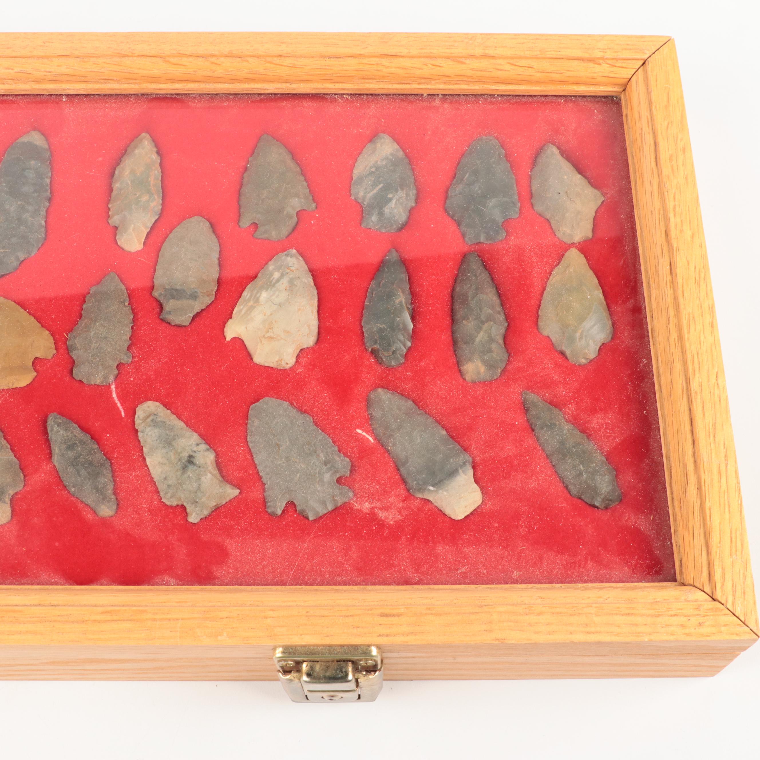 Chert and Flint Knapped Arrowhead Collection