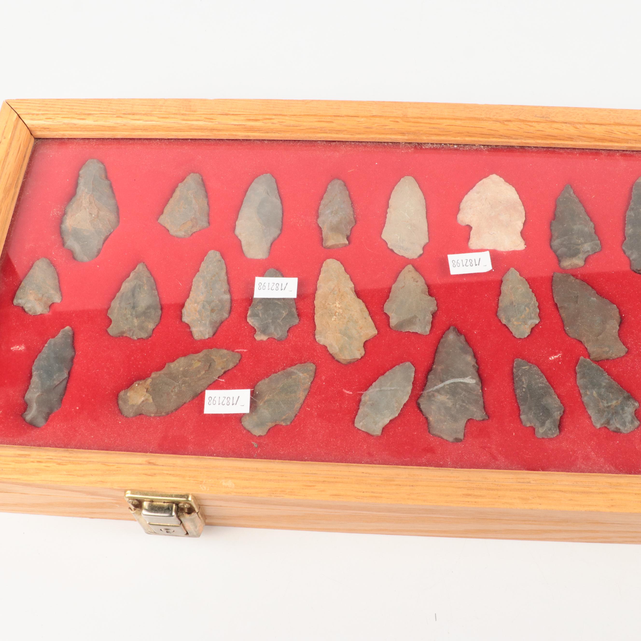 Chert and Flint Knapped Arrowhead Collection