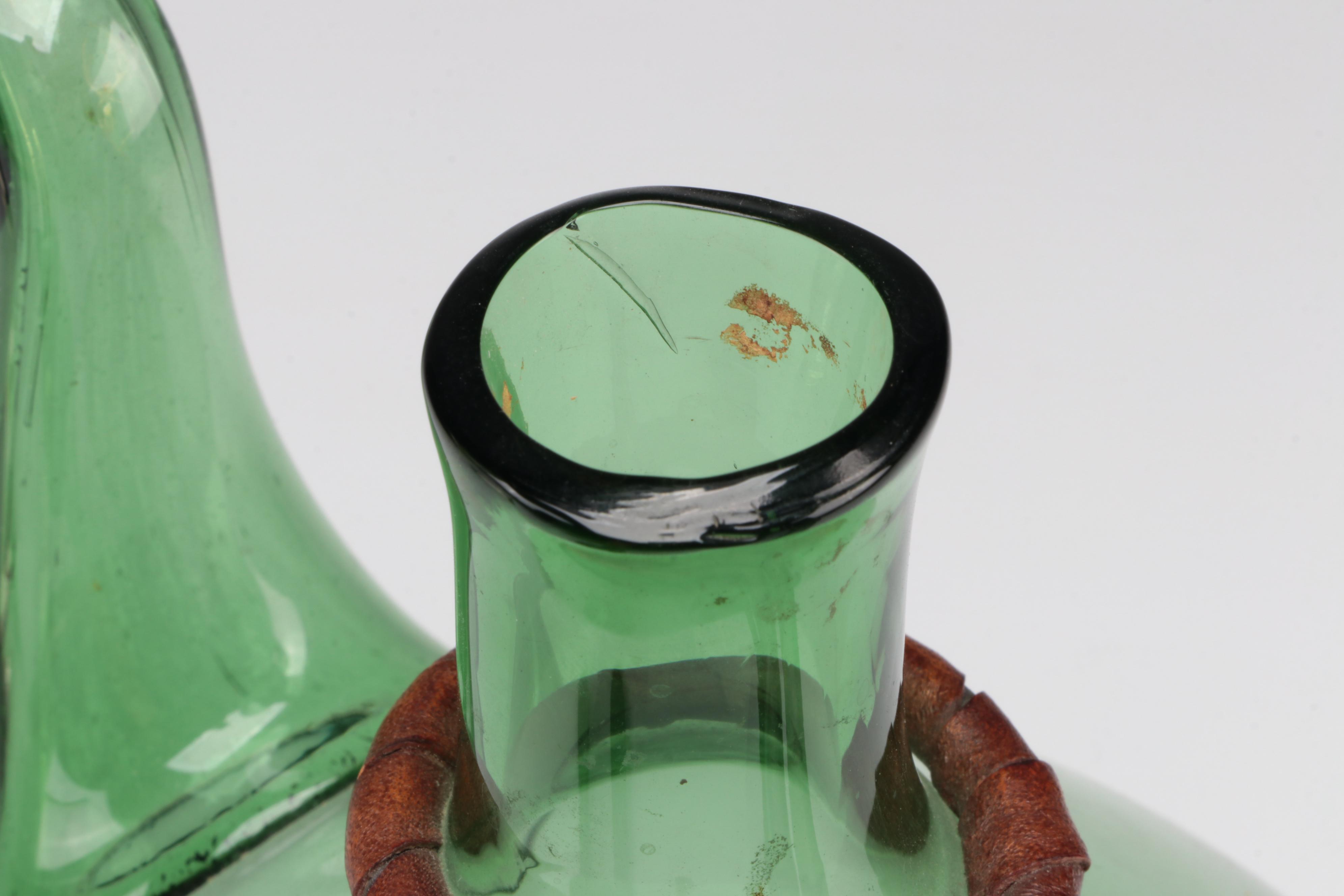 Italian Blown Glass Decanter with Ice Chamber, Other Table Accessories