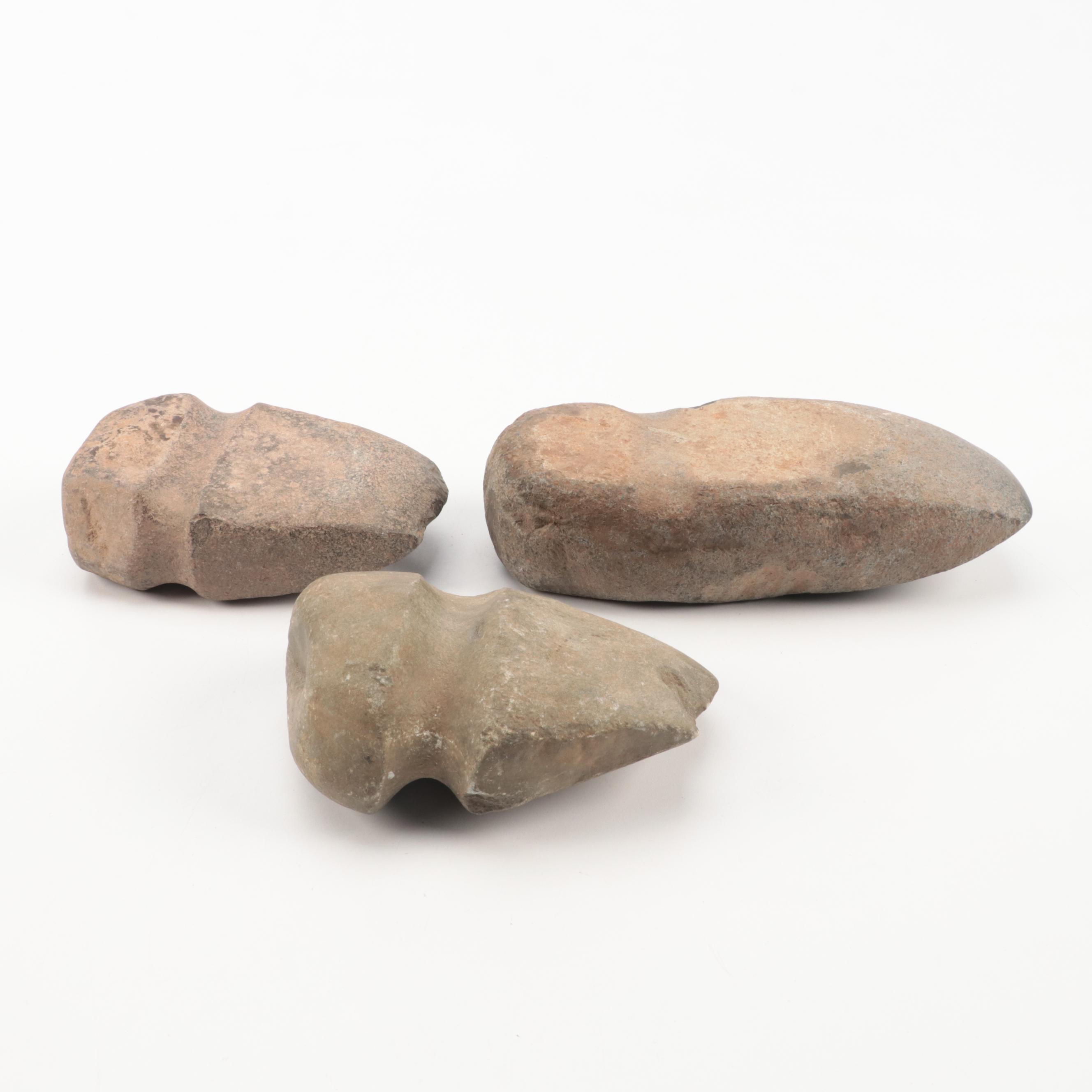 Native American Grooved Stone Axe Heads