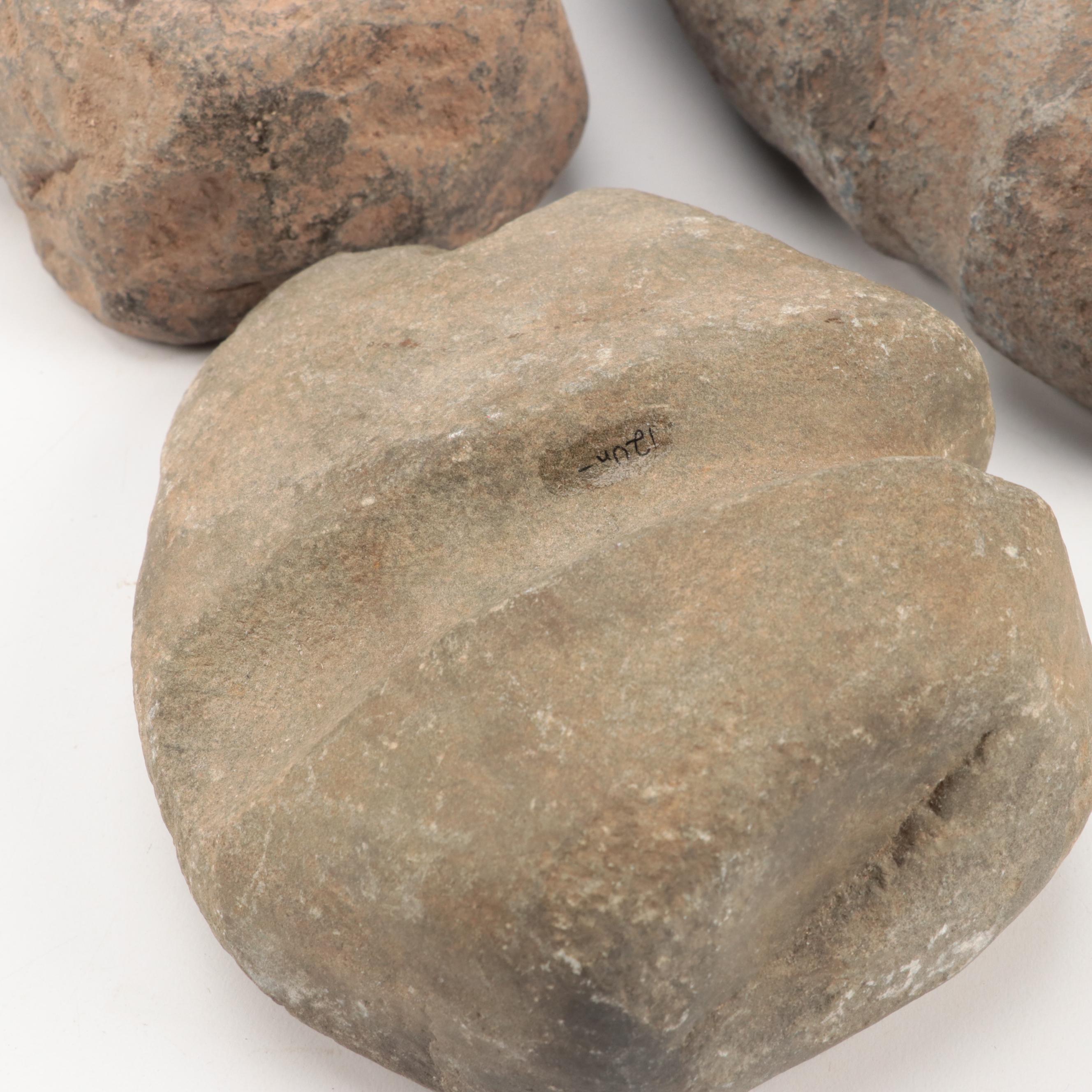 Native American Grooved Stone Axe Heads