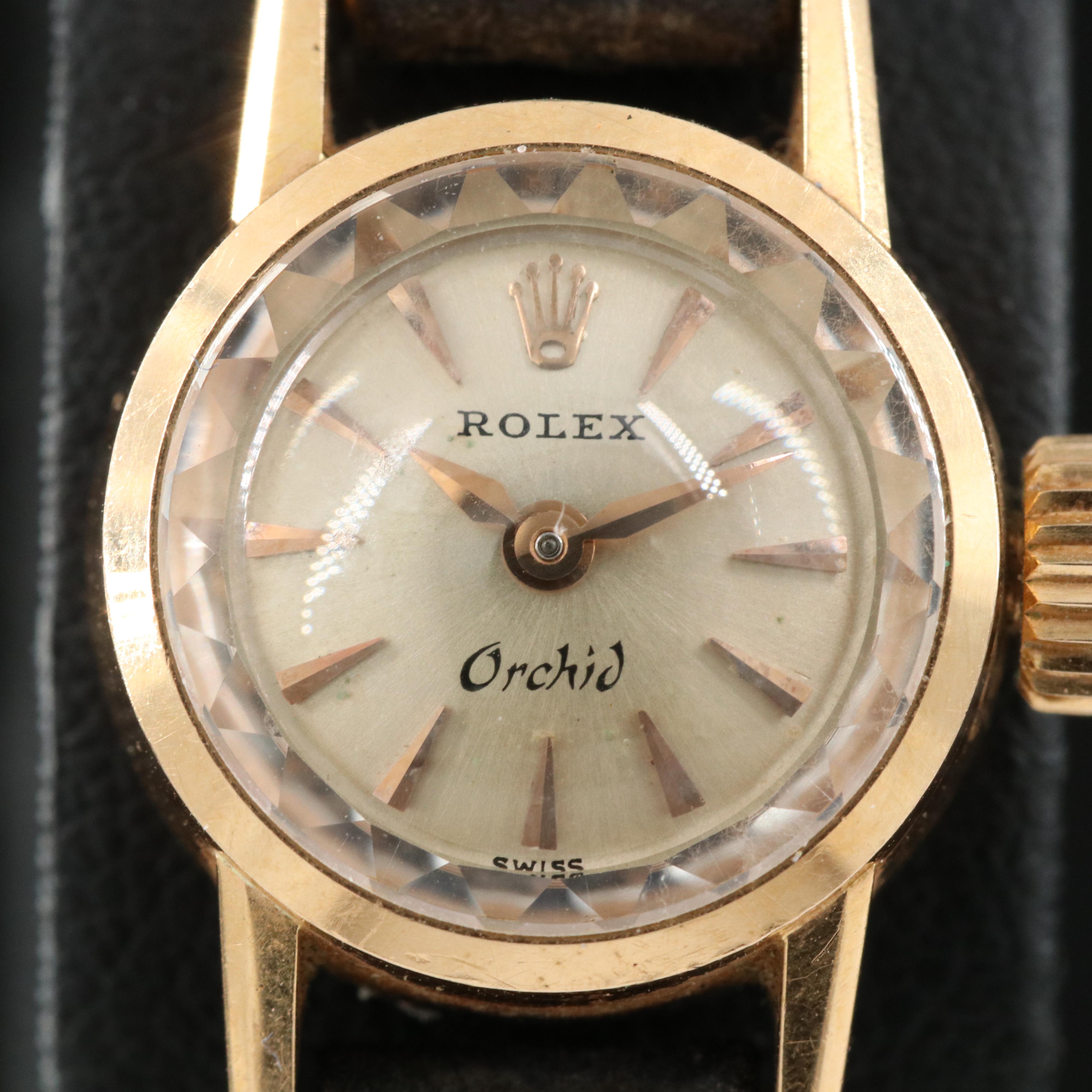 Vintage Rolex Orchid 18K Stem-Wind Watch