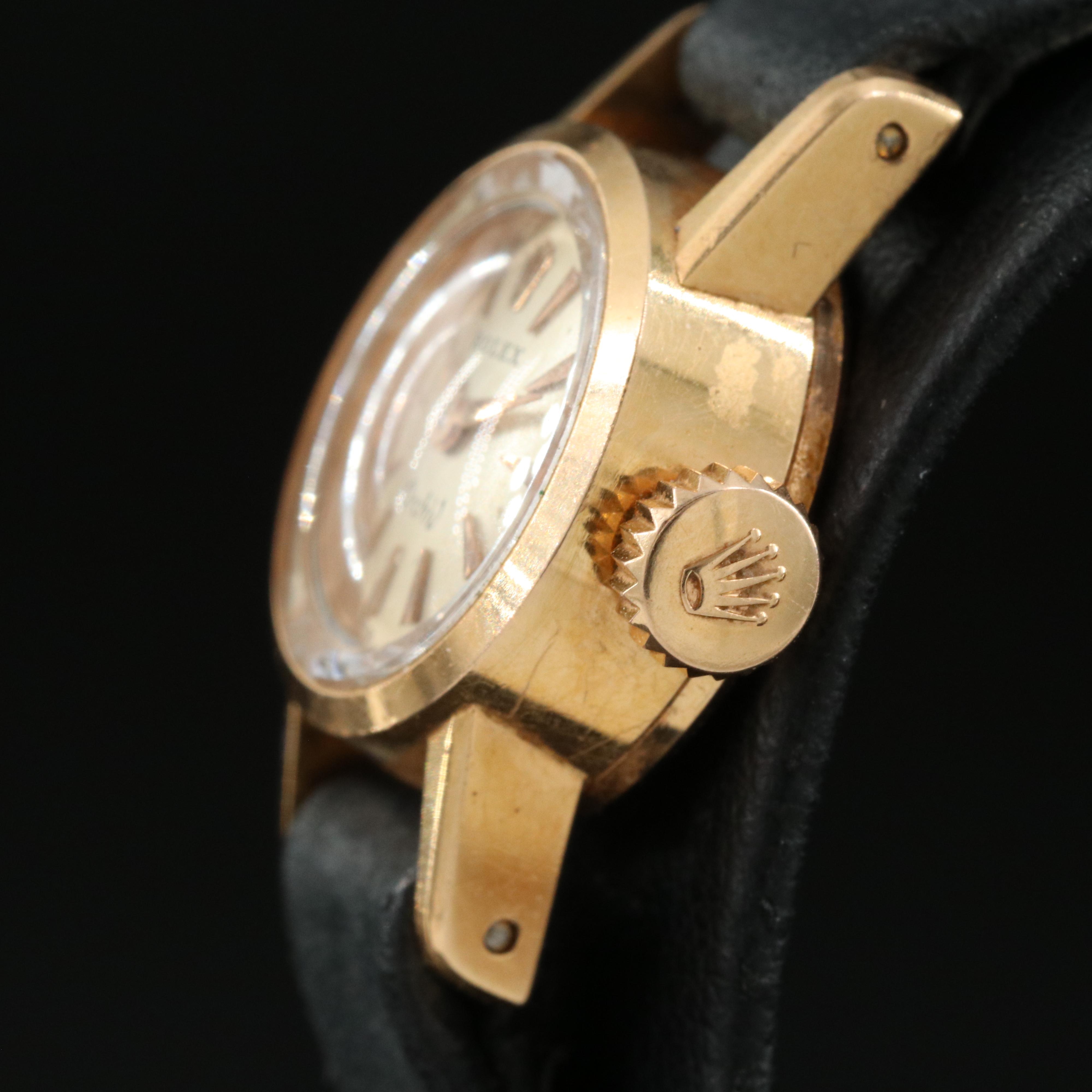 Vintage Rolex Orchid 18K Stem-Wind Watch