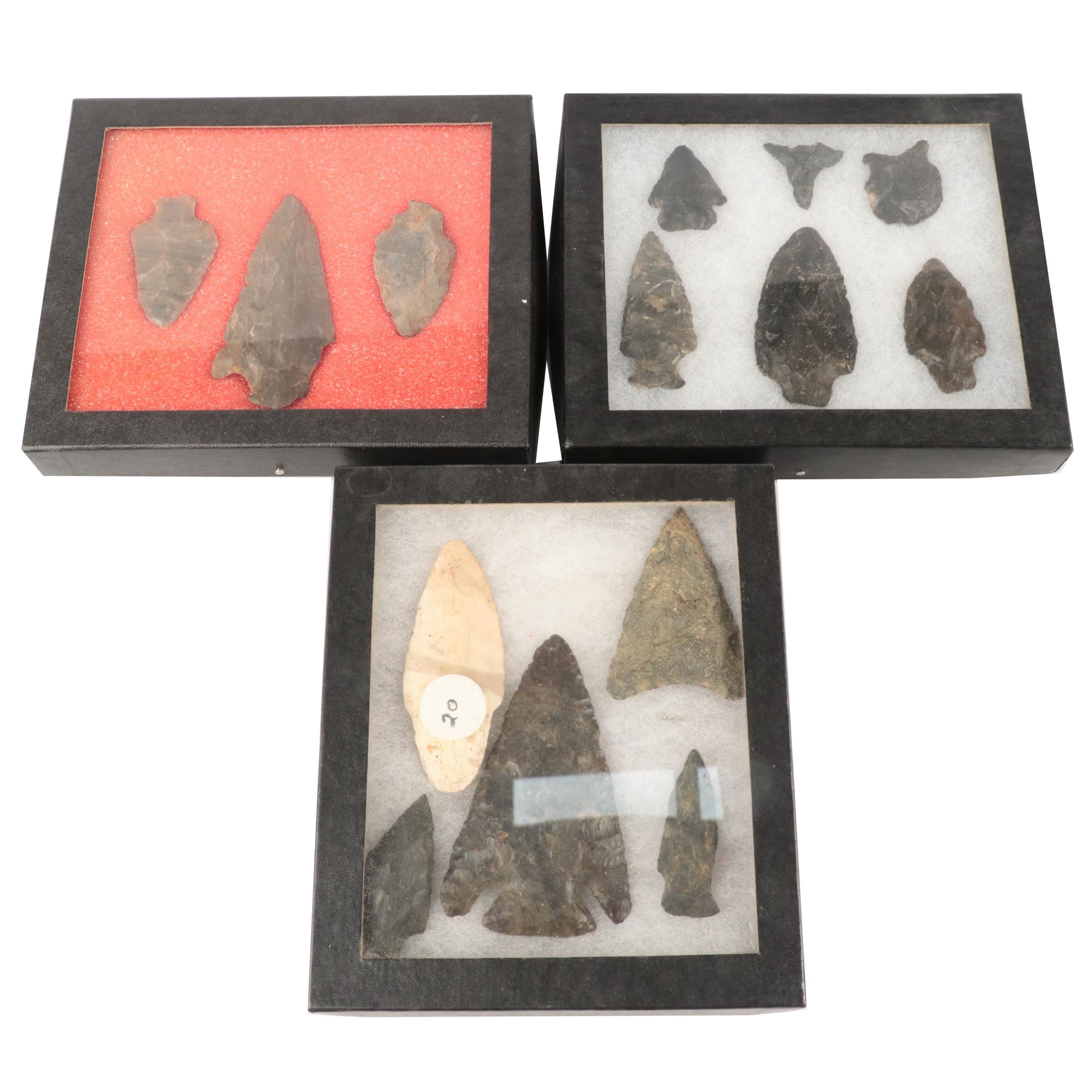 Obsidian, Flint and Quartzite Arrowheads and Points