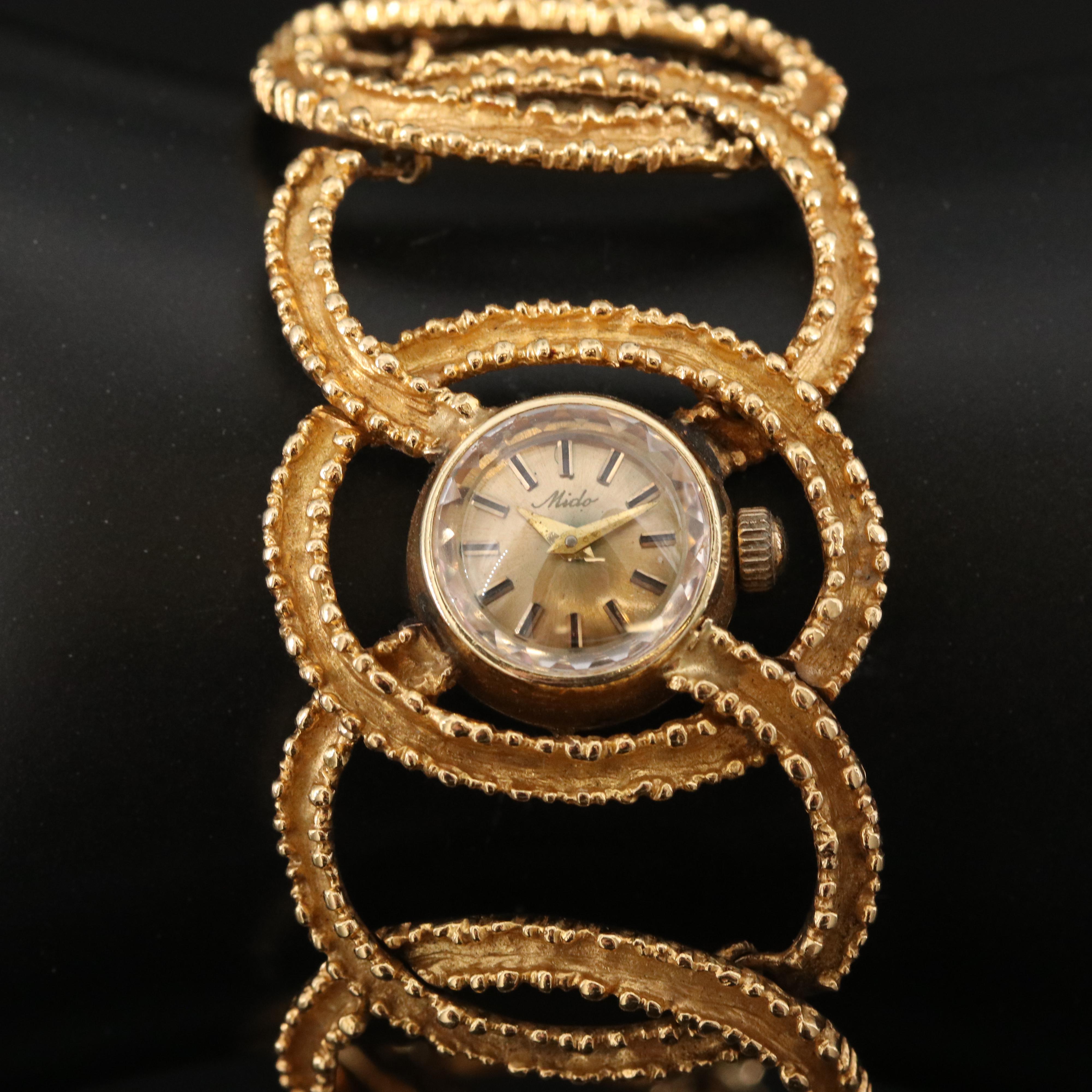 14K Mido Automatic Watch on 18K Link Bracelet