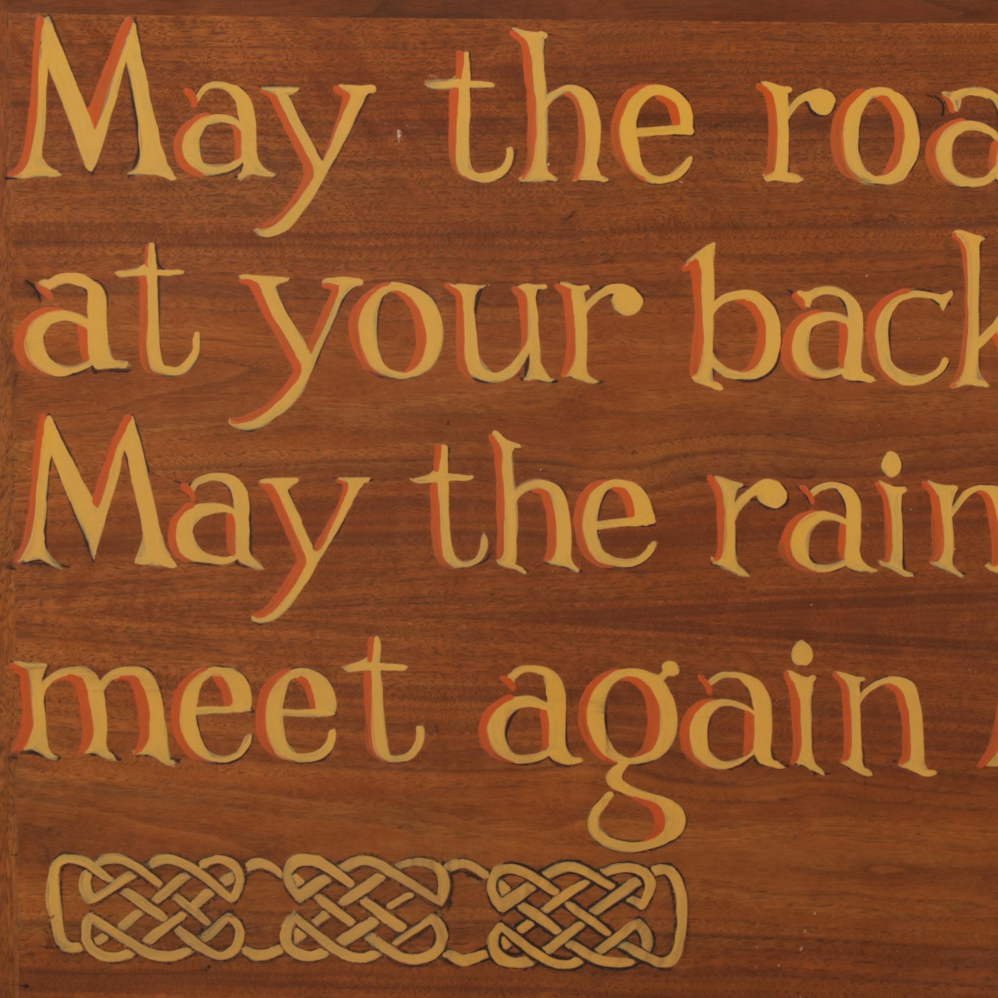 Hand-Painted Traditional Irish Blessing Wooden Plaque, 1975