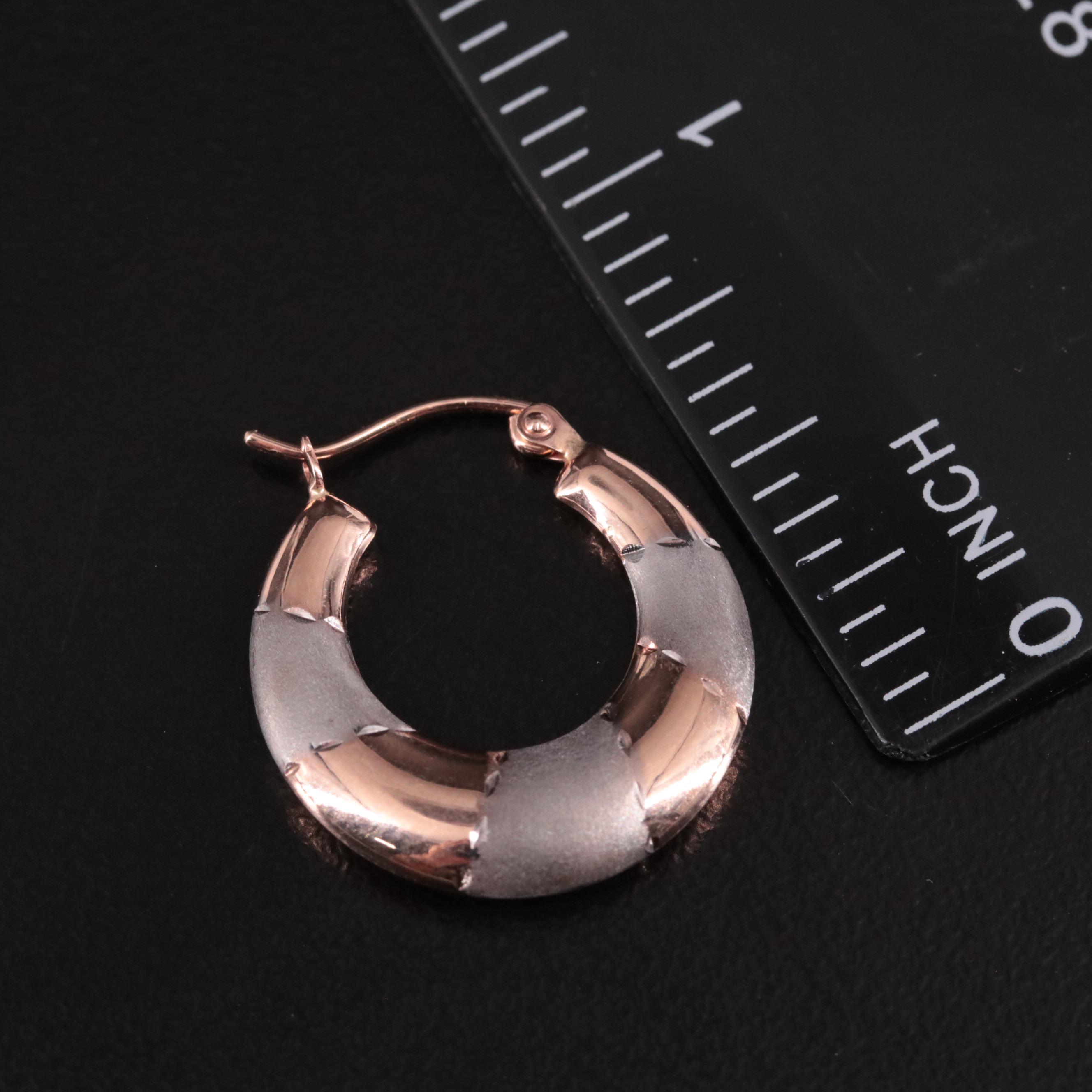 14K Two-Tone Hoop Earrings