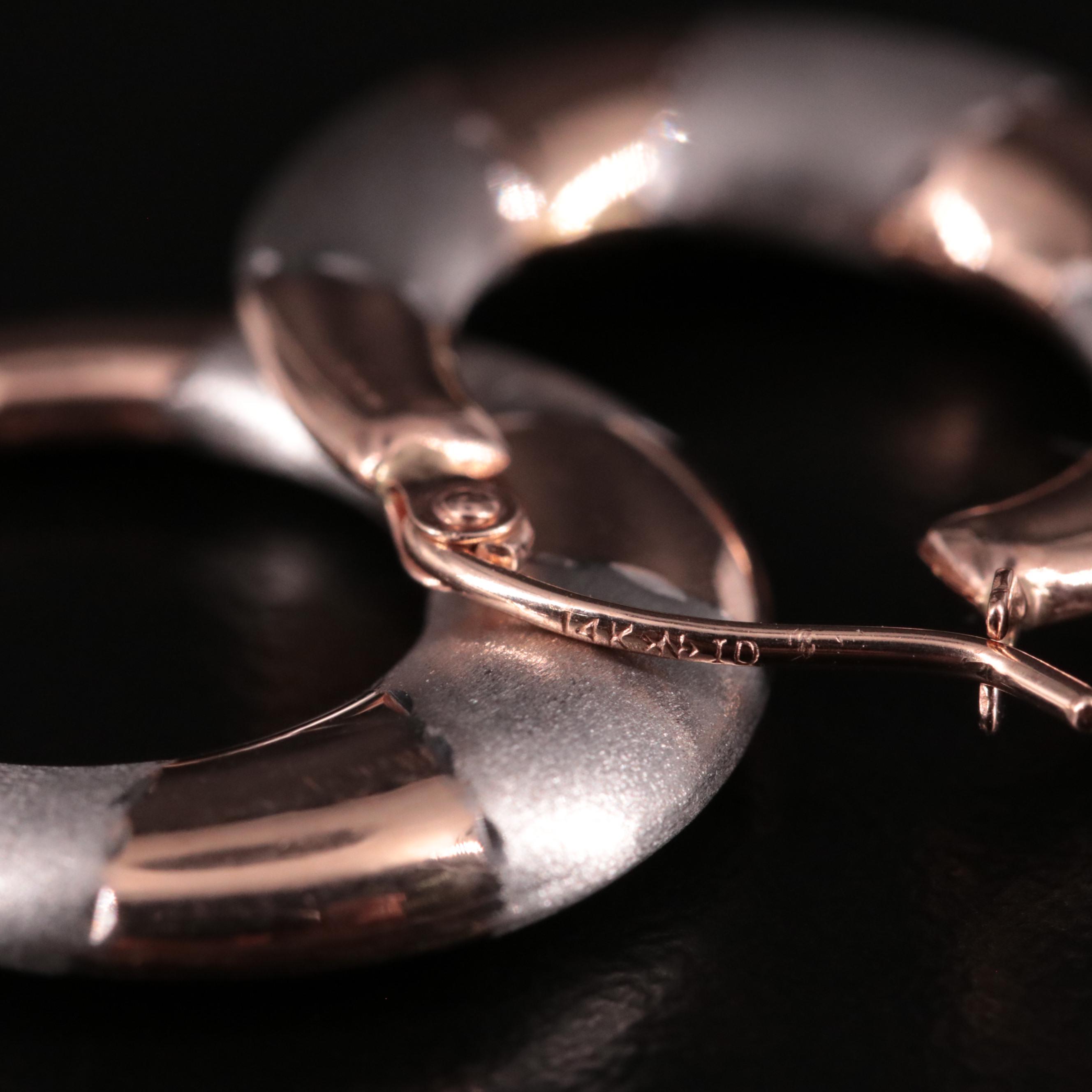 14K Two-Tone Hoop Earrings