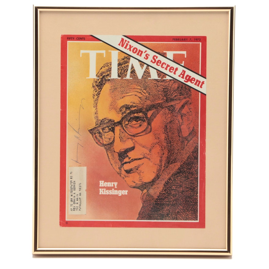 Henry Kissinger Signed Framed 1972 "TIME" Magazine Cover