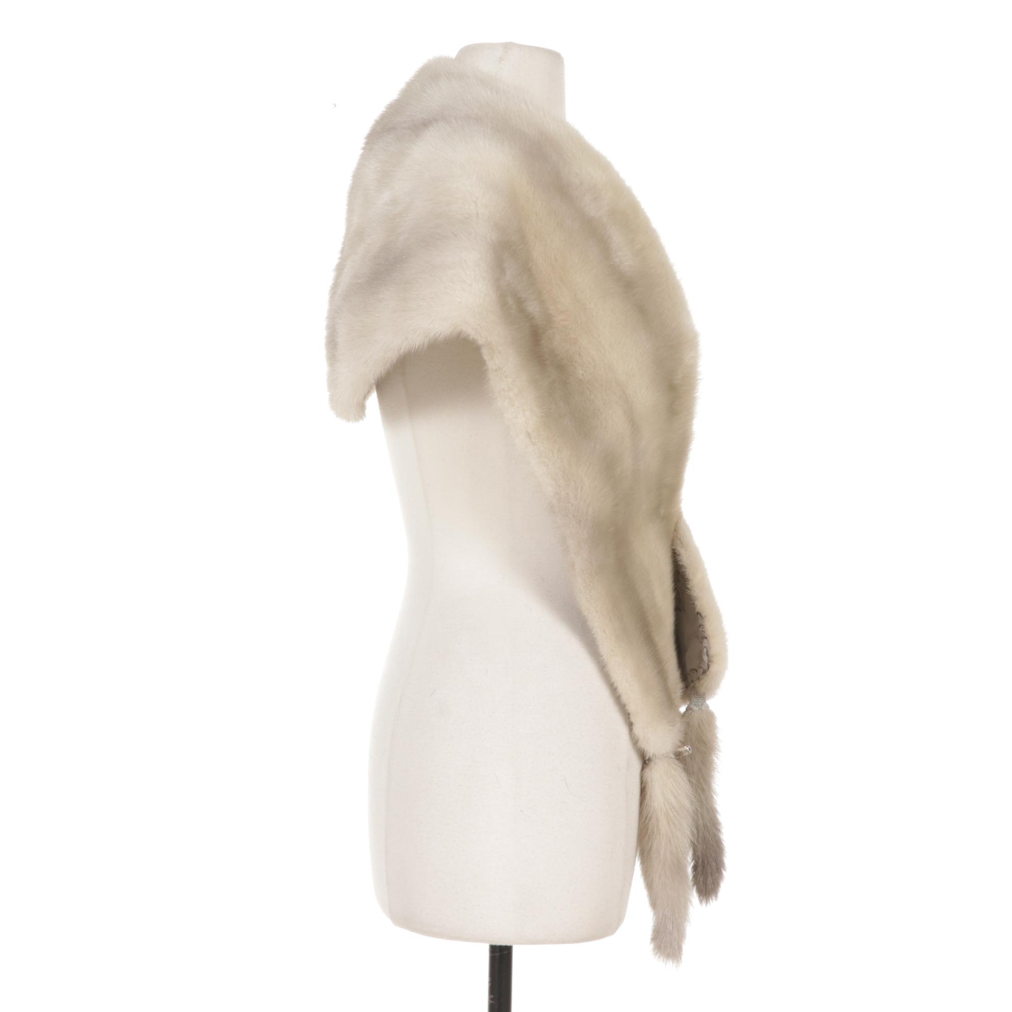 Mink Fur Stole with Tails