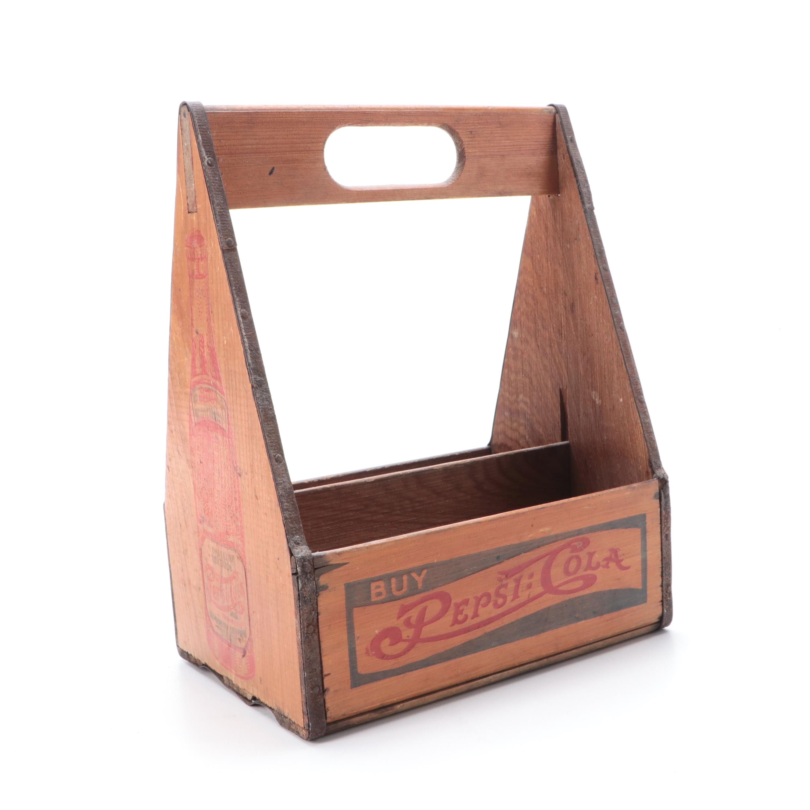Wooden Pepsi Cola Bottle Carry Rack