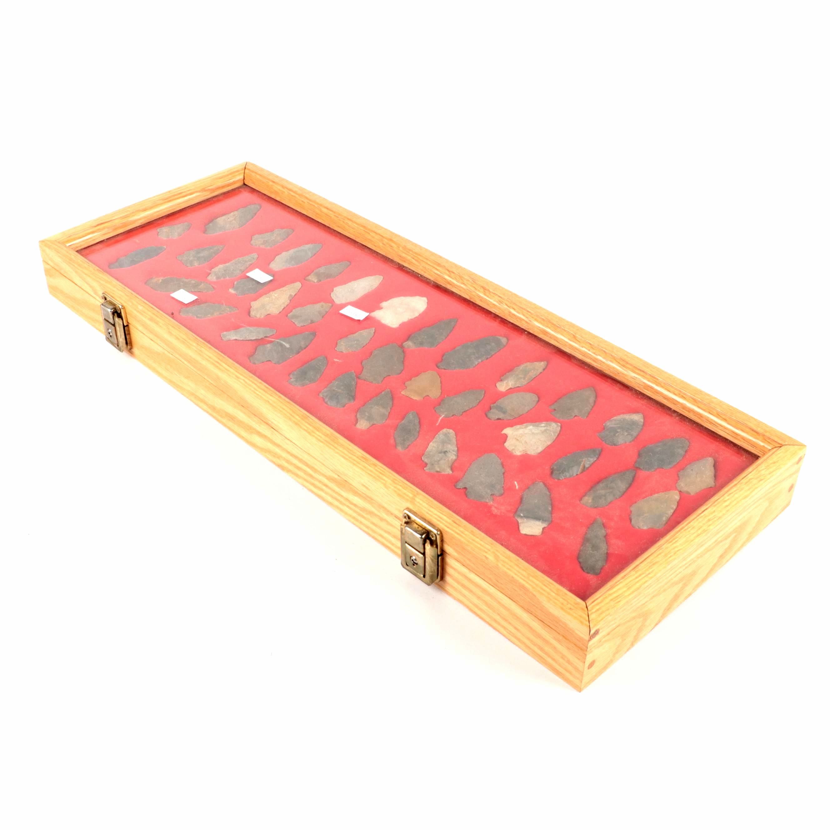 Chert and Flint Knapped Arrowhead Collection