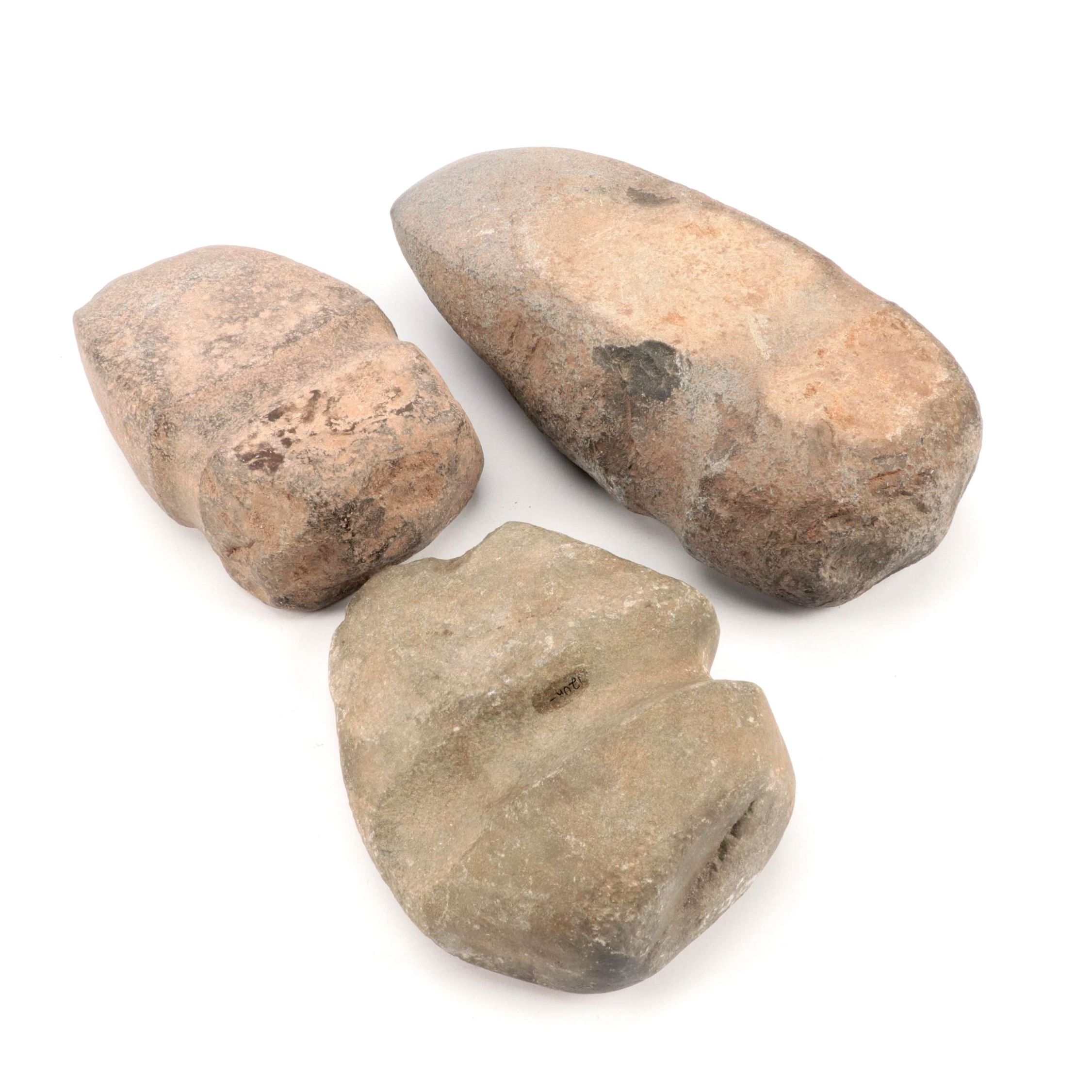 Native American Grooved Stone Axe Heads