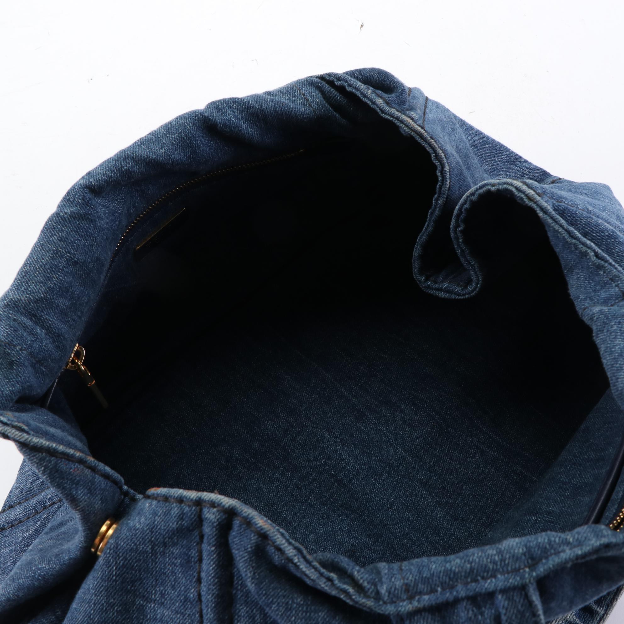 Prada Canapa Logo Tote in Denim