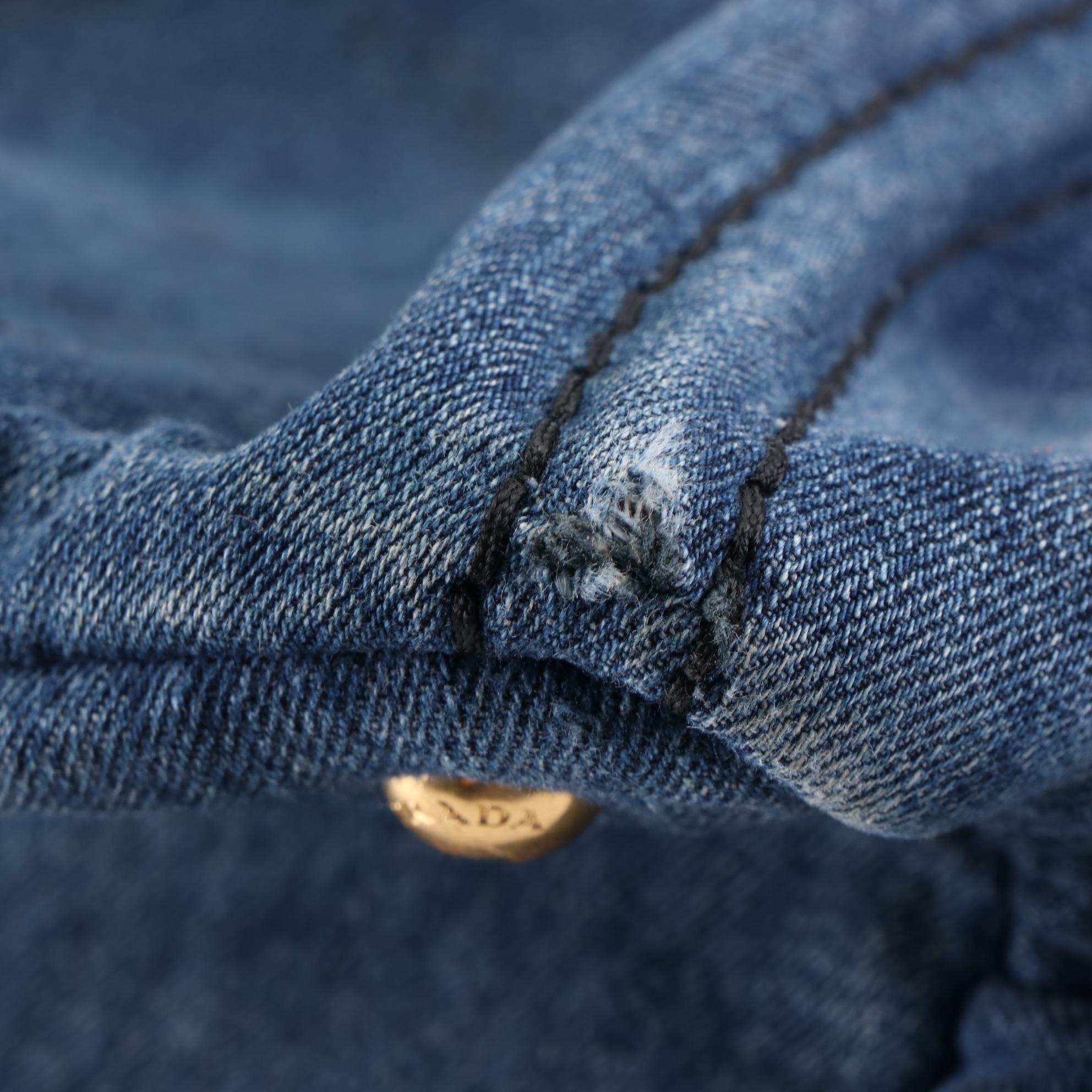 Prada Canapa Logo Tote in Denim