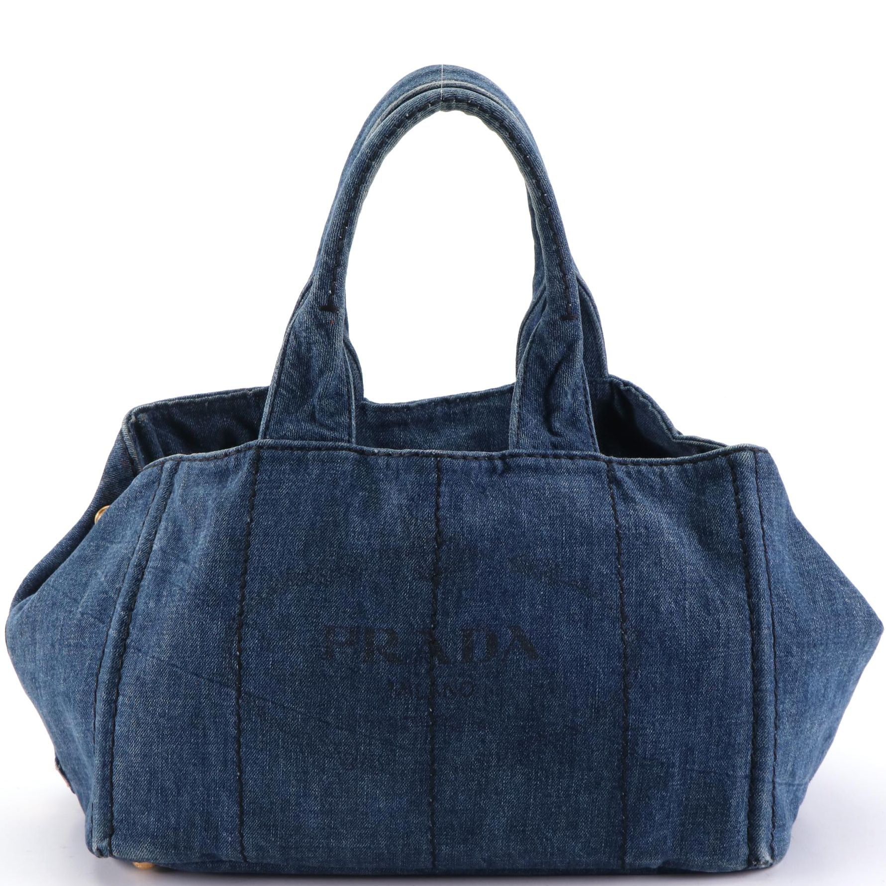 Prada Canapa Logo Tote in Denim