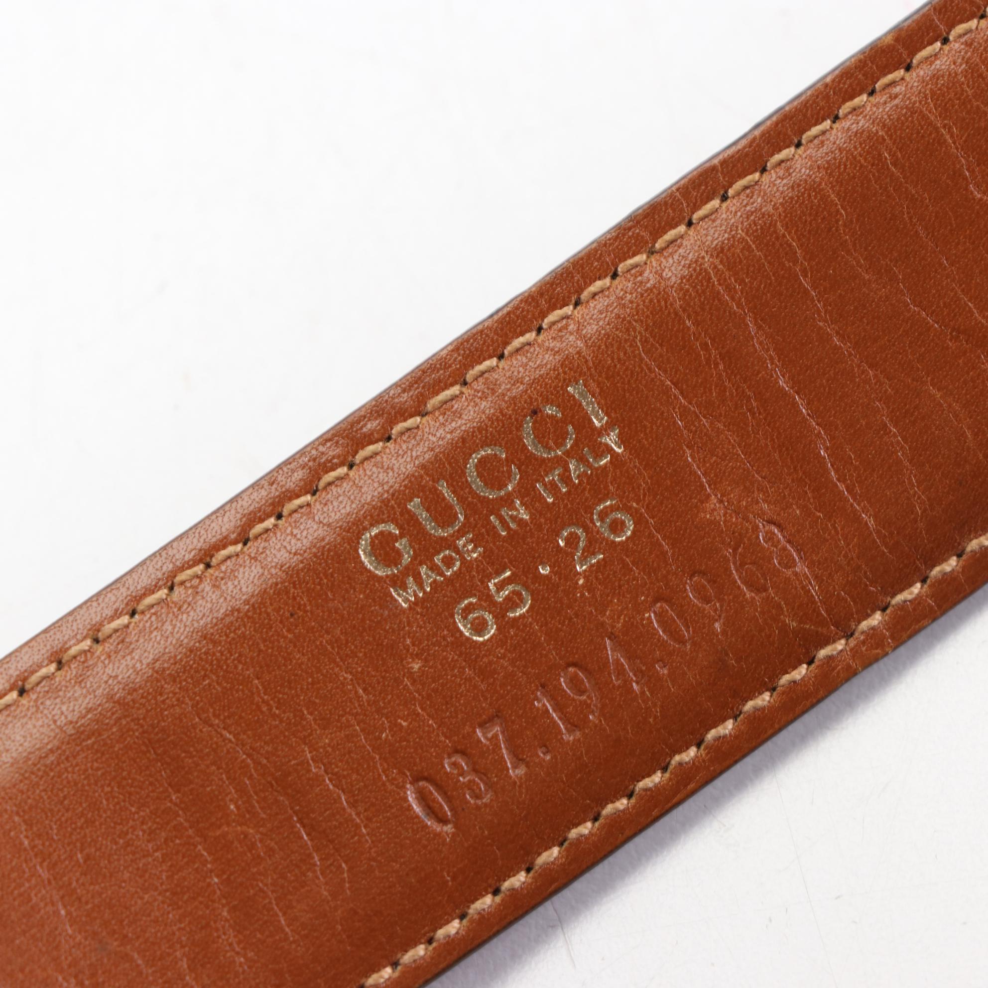 Gucci Horseshoe Buckle Leather Belt