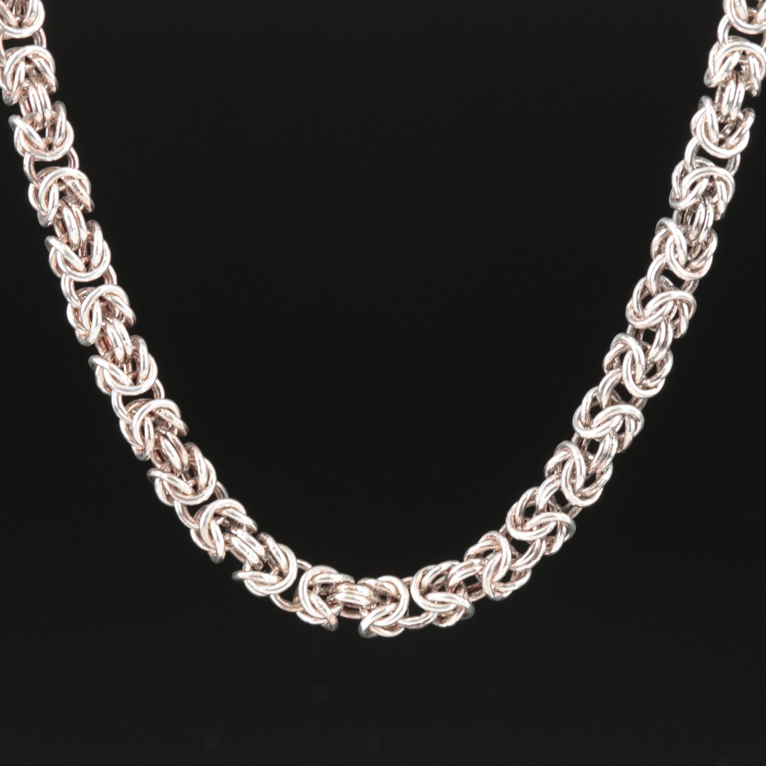Italian Sterling Byzantine Chain Necklace