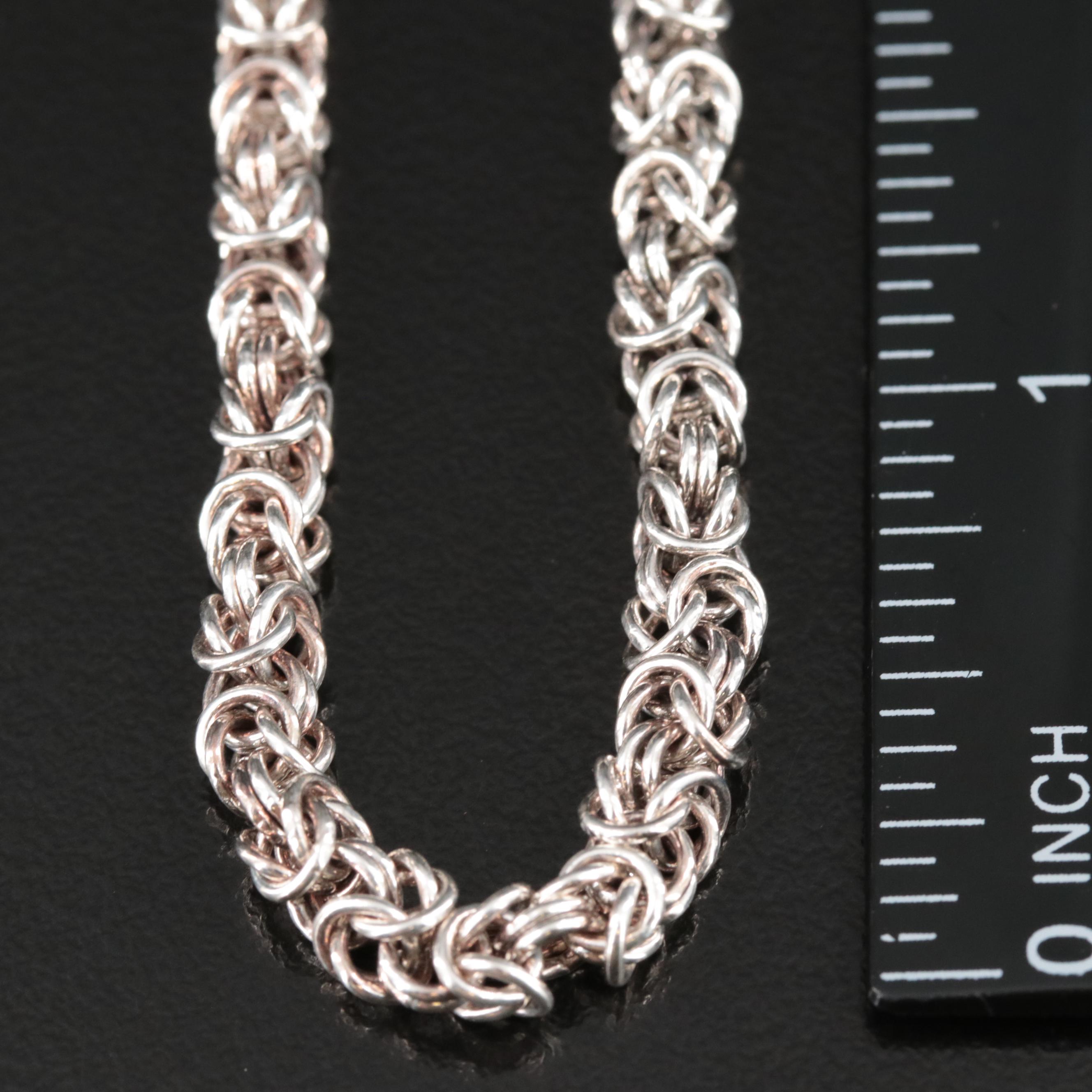 Italian Sterling Byzantine Chain Necklace