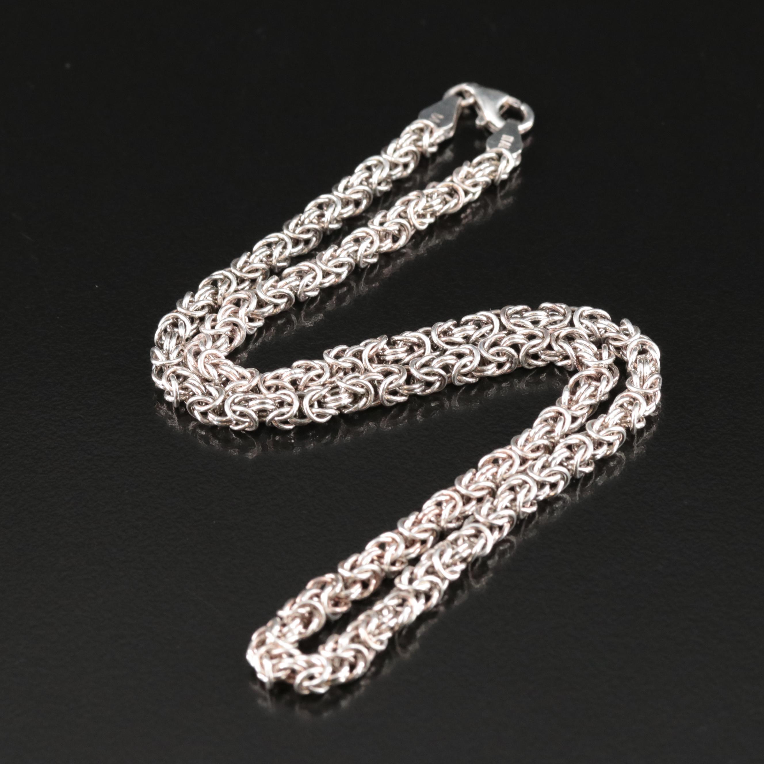 Italian Sterling Byzantine Chain Necklace