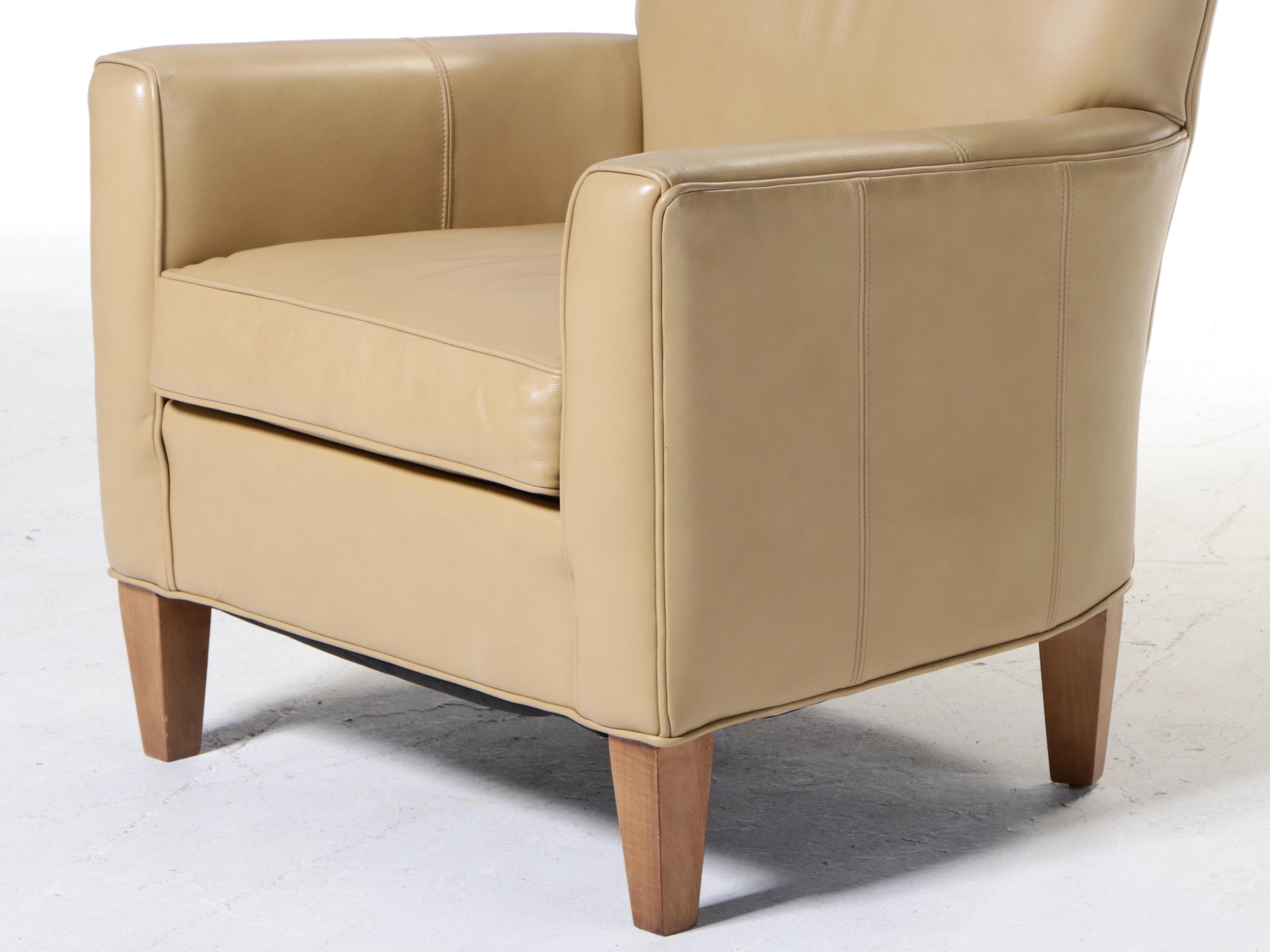 Ethan Allen Leather Easy Armchair