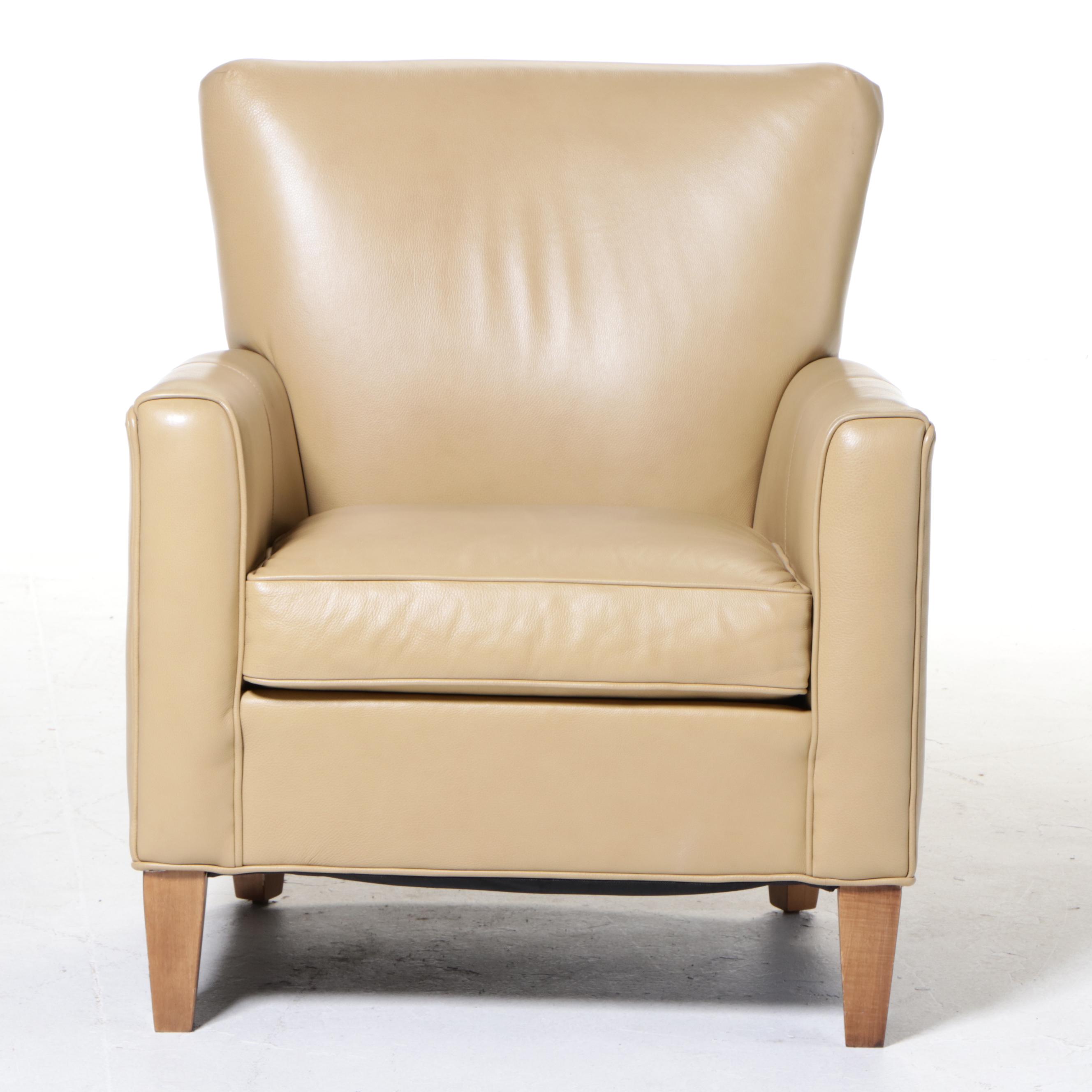 Ethan Allen Leather Easy Armchair