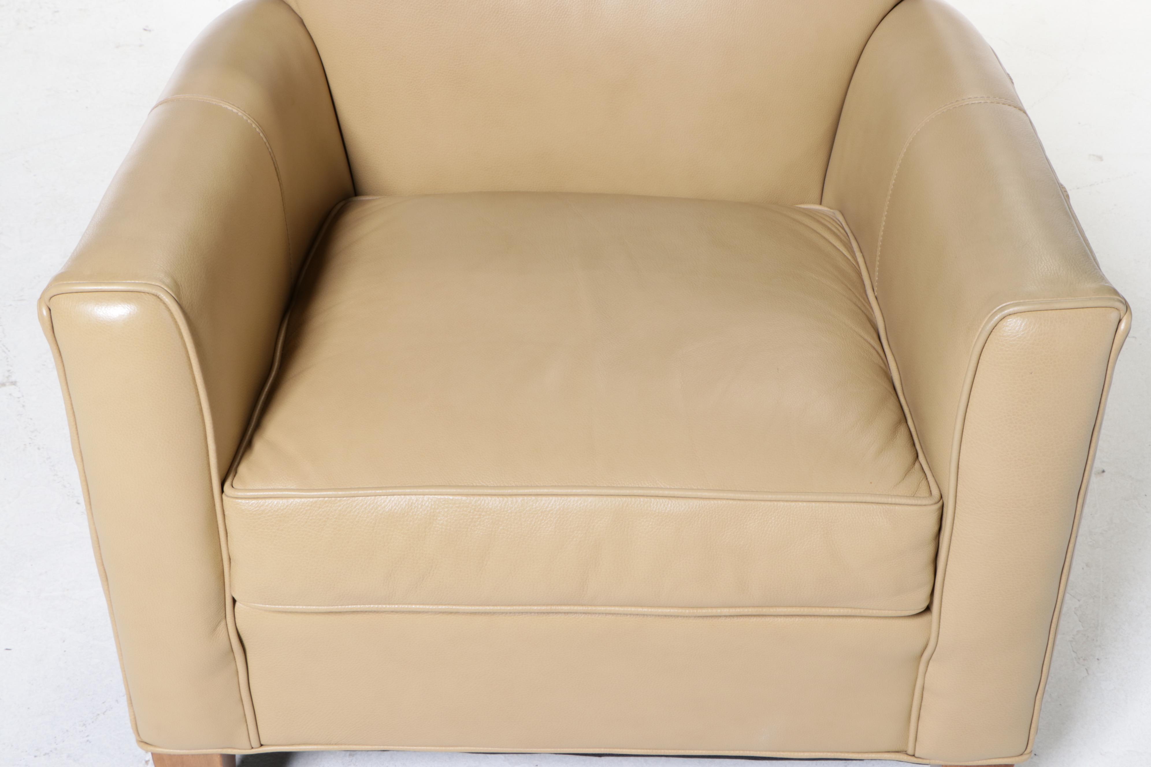 Ethan Allen Leather Easy Armchair