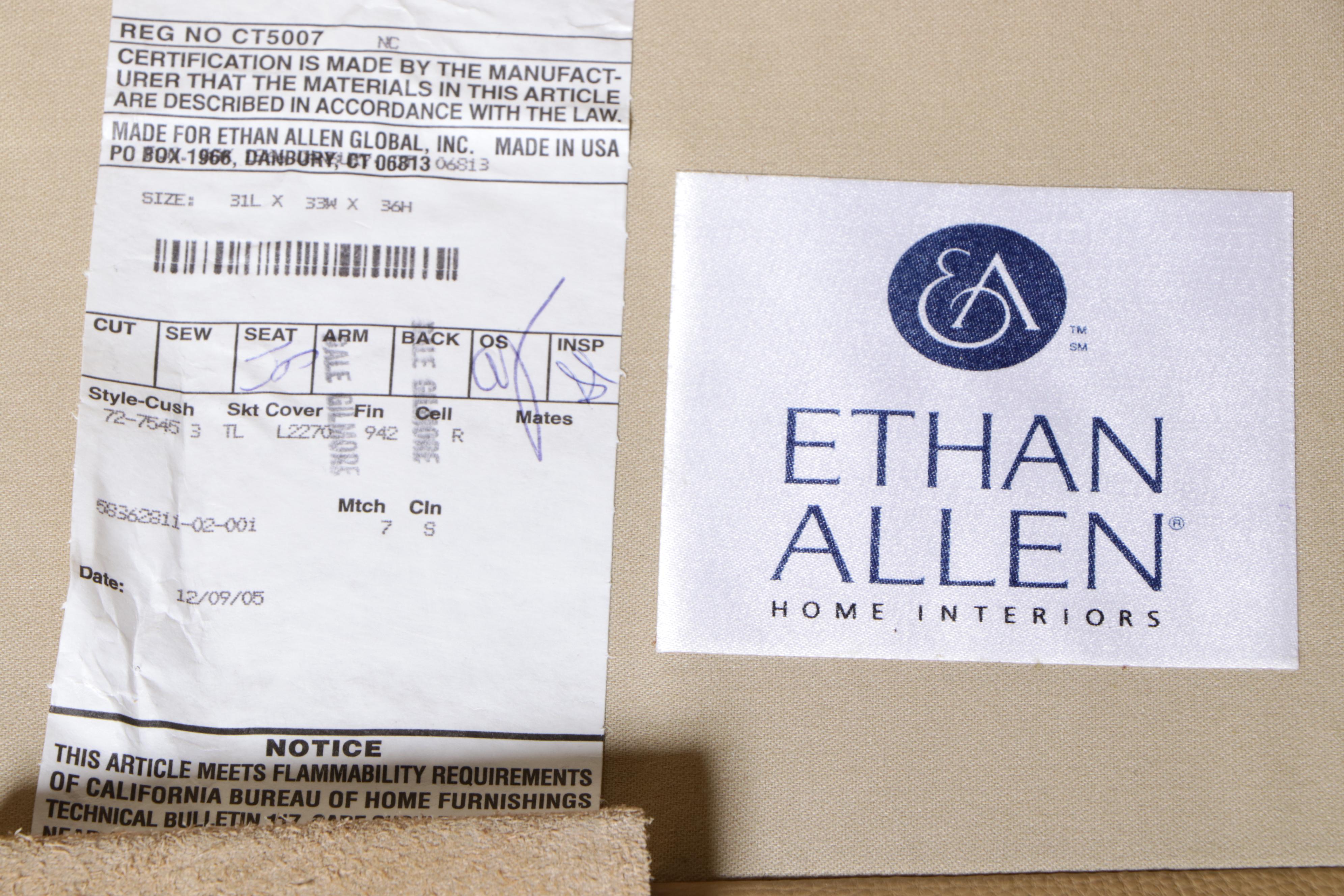 Ethan Allen Leather Easy Armchair