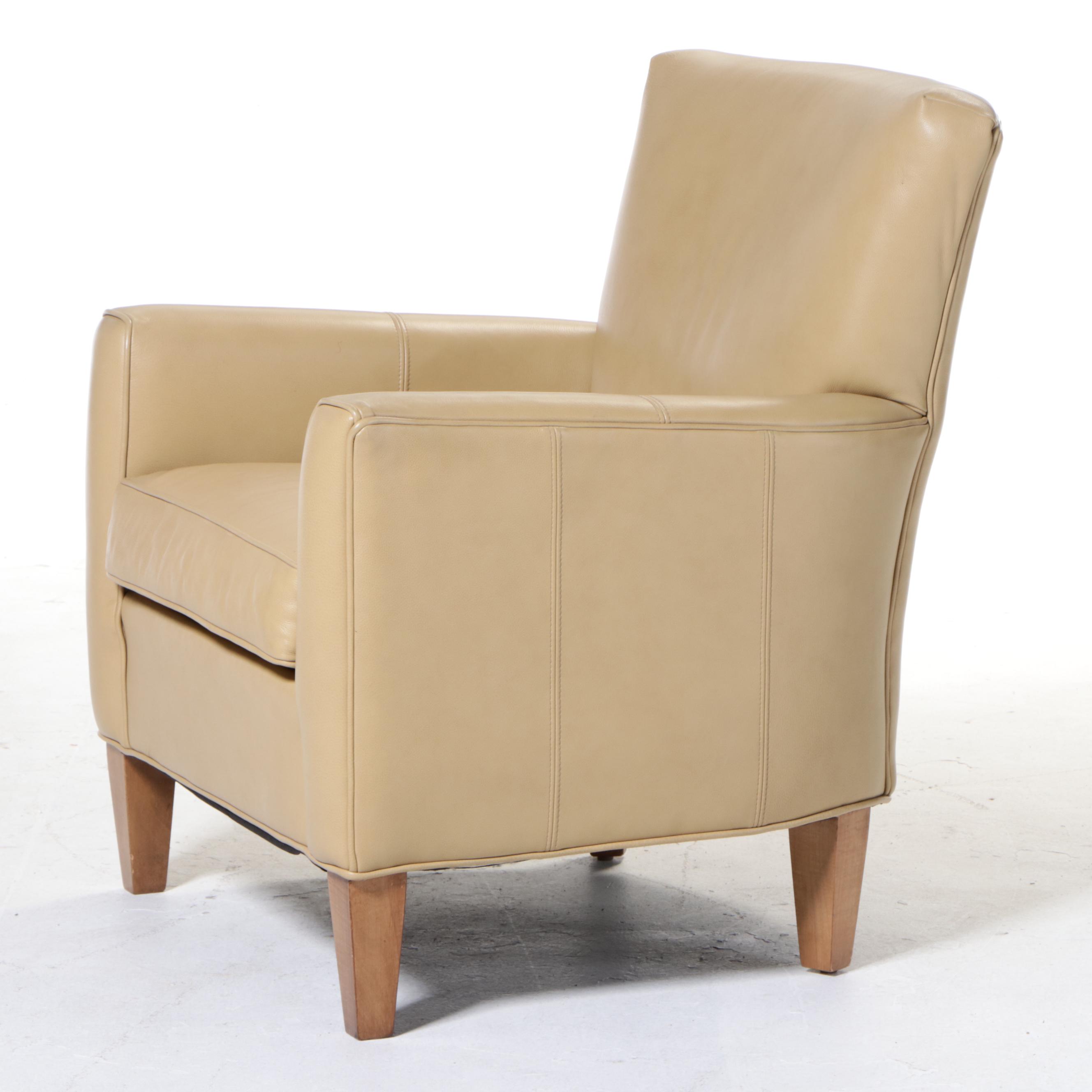 Ethan Allen Leather Easy Armchair