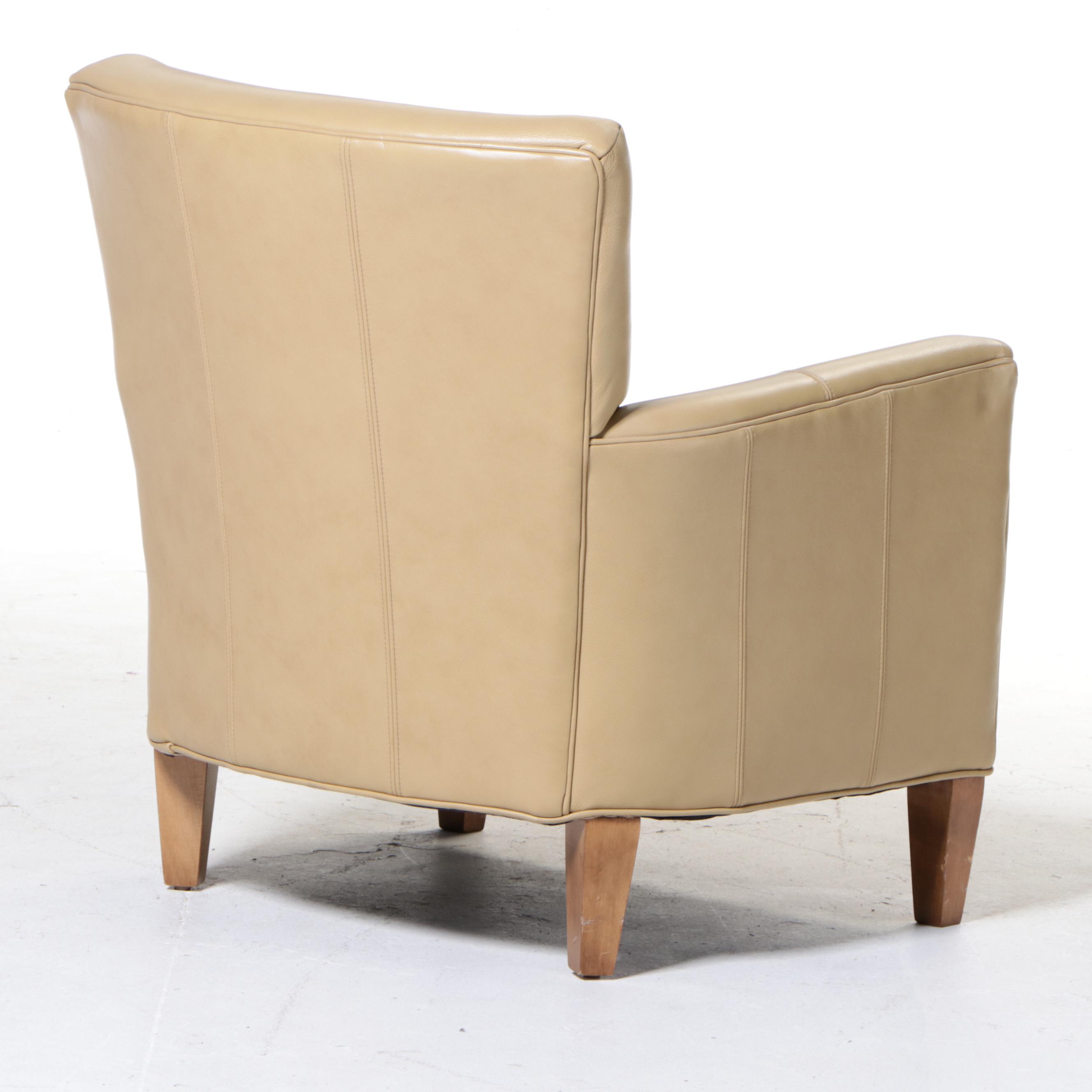 Ethan Allen Leather Easy Armchair