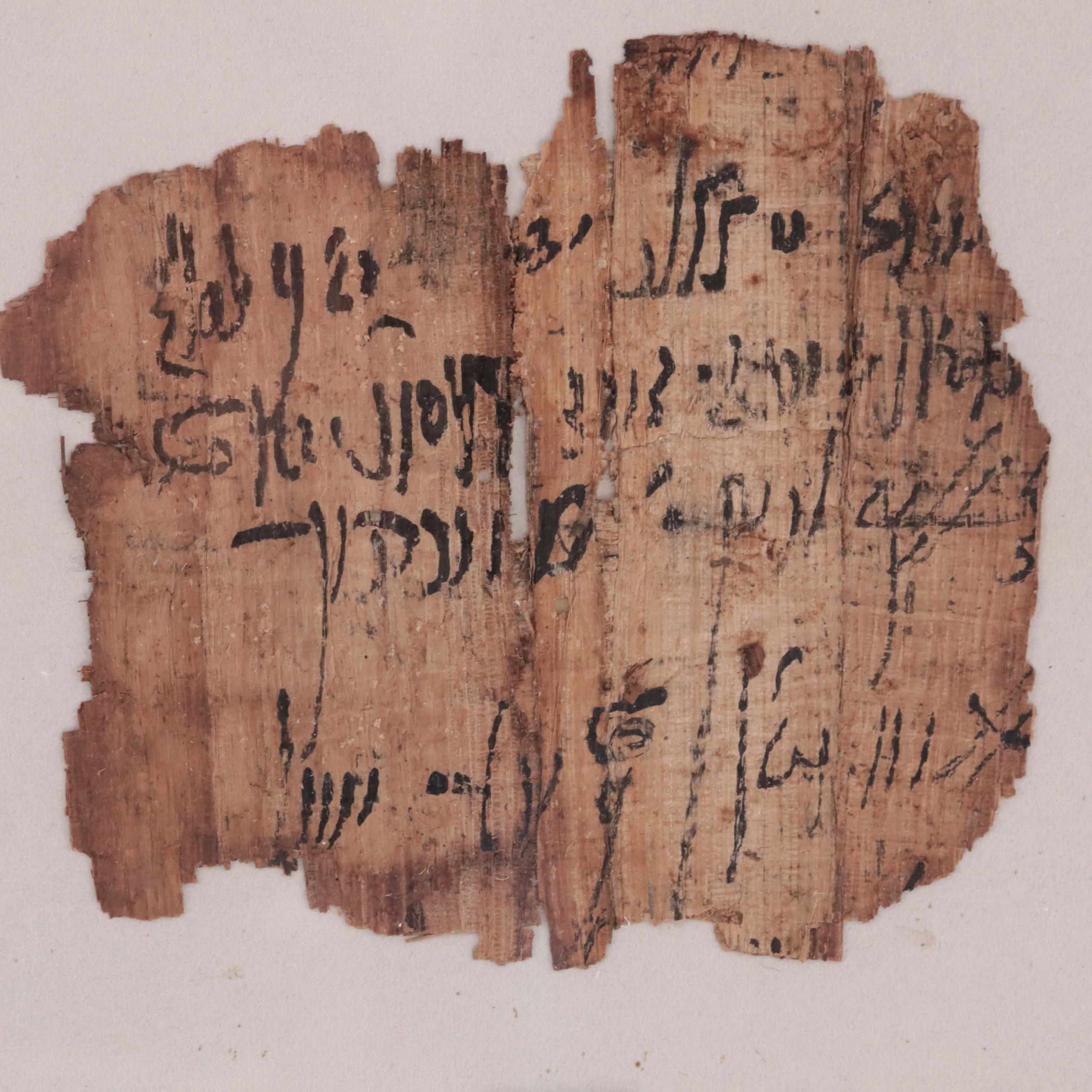 Ancient Egyptian Demotic Script Papyrus Fragments, 730-30 B. C.