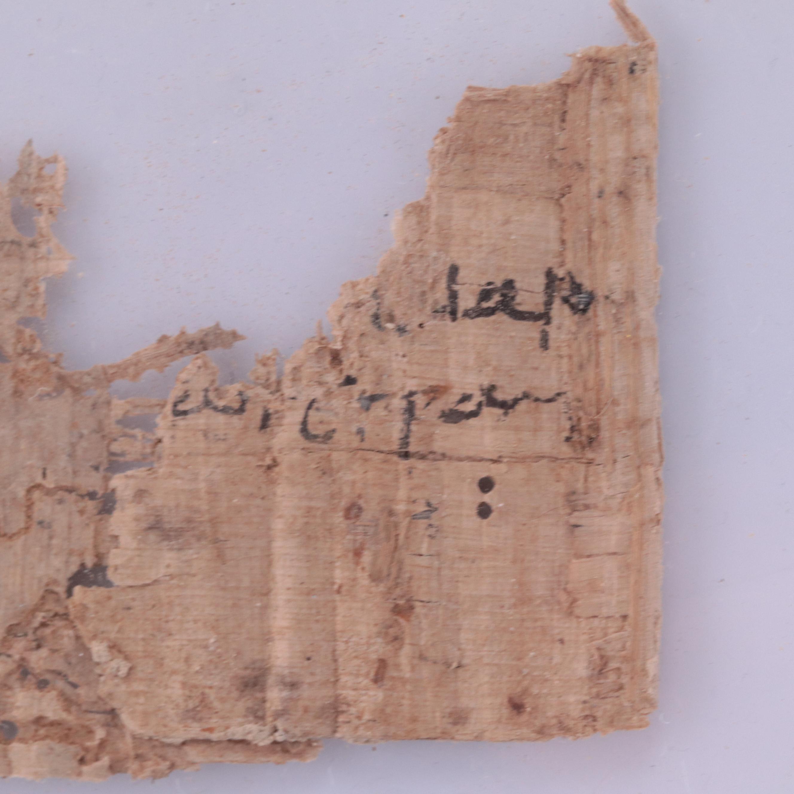 Ancient Egyptian Demotic Script Papyrus Fragments, 730-30 B. C.