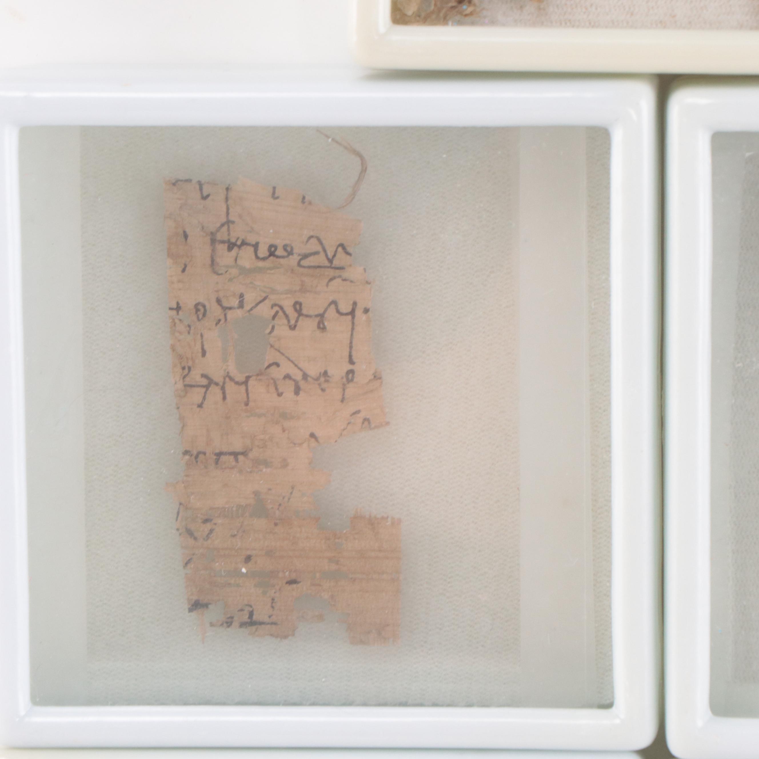 Ancient Egyptian Demotic or Greek Script Papyrus Fragments