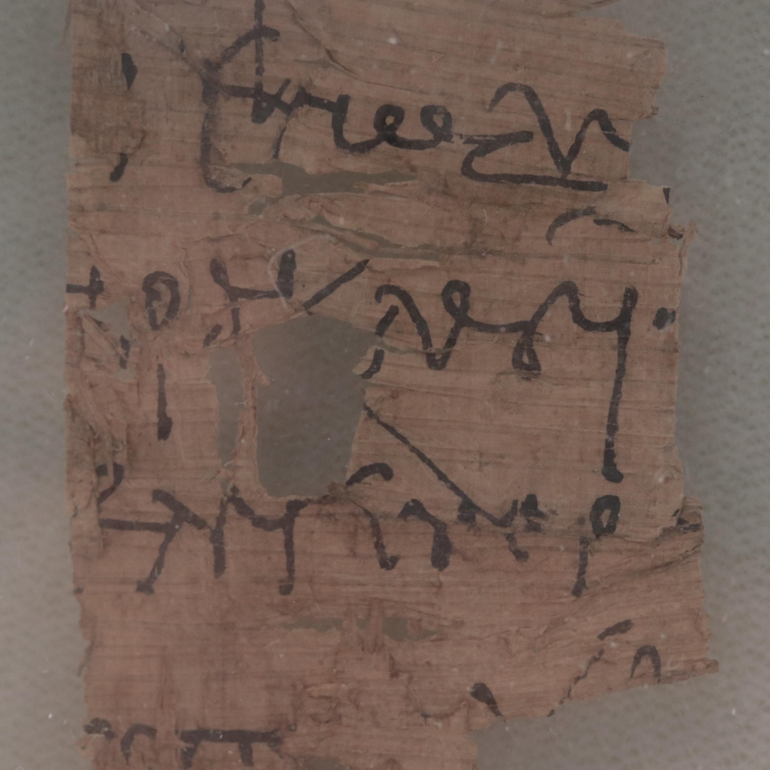 Ancient Egyptian Demotic or Greek Script Papyrus Fragments