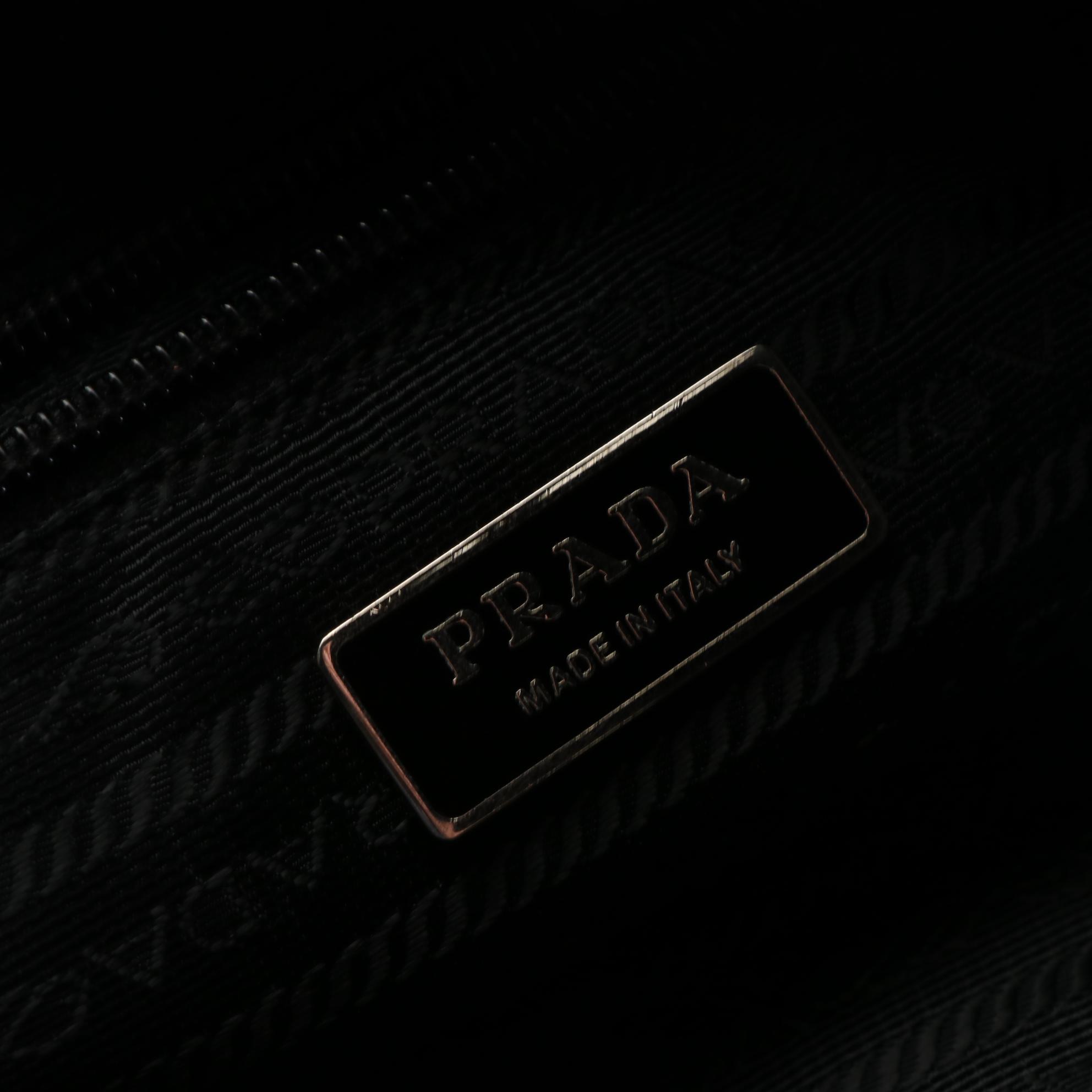 Prada Tessuto Flat Crossbody Bag in Black Nylon