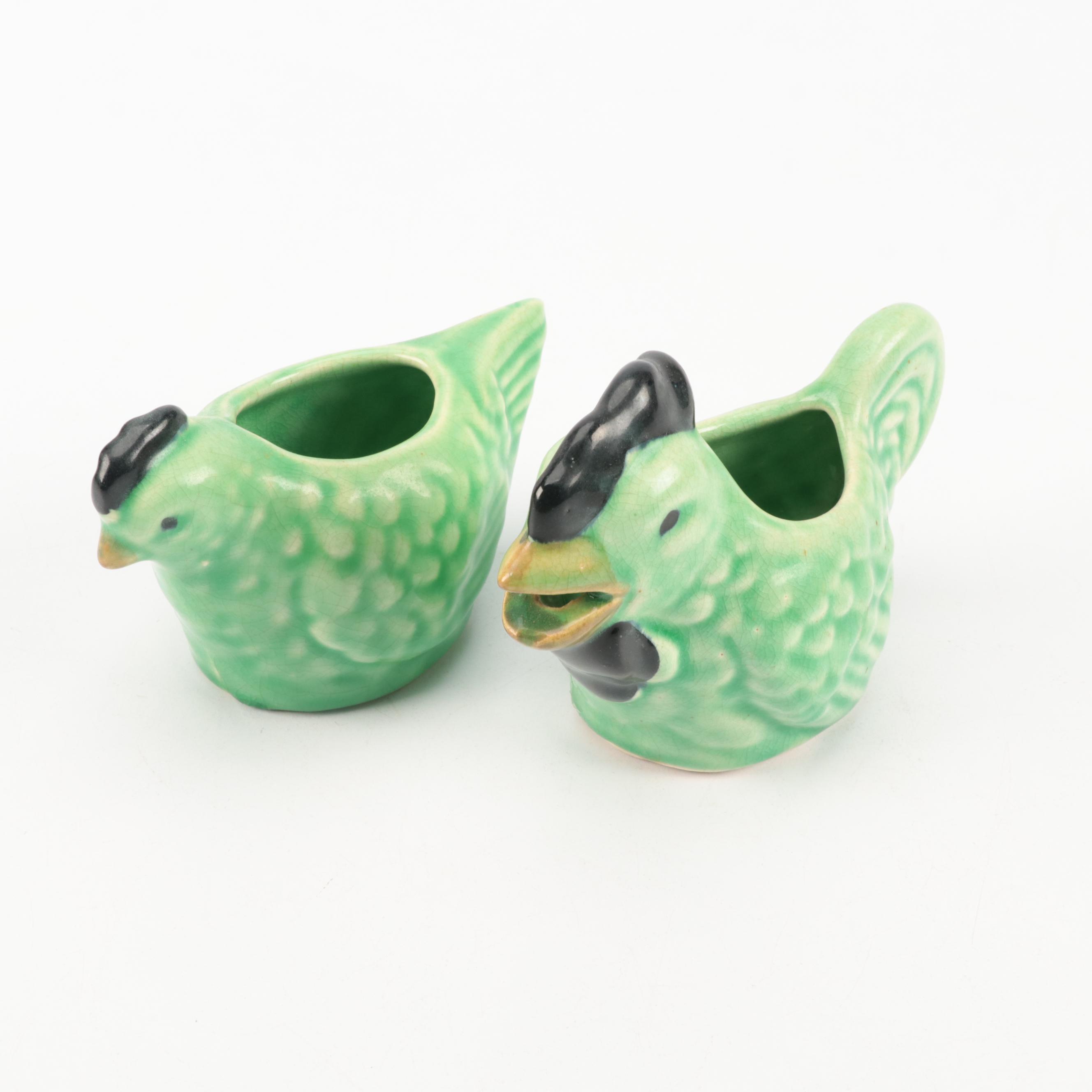 Hen and Rooster Sugar Bowls and Creamers, Mid-20th Century