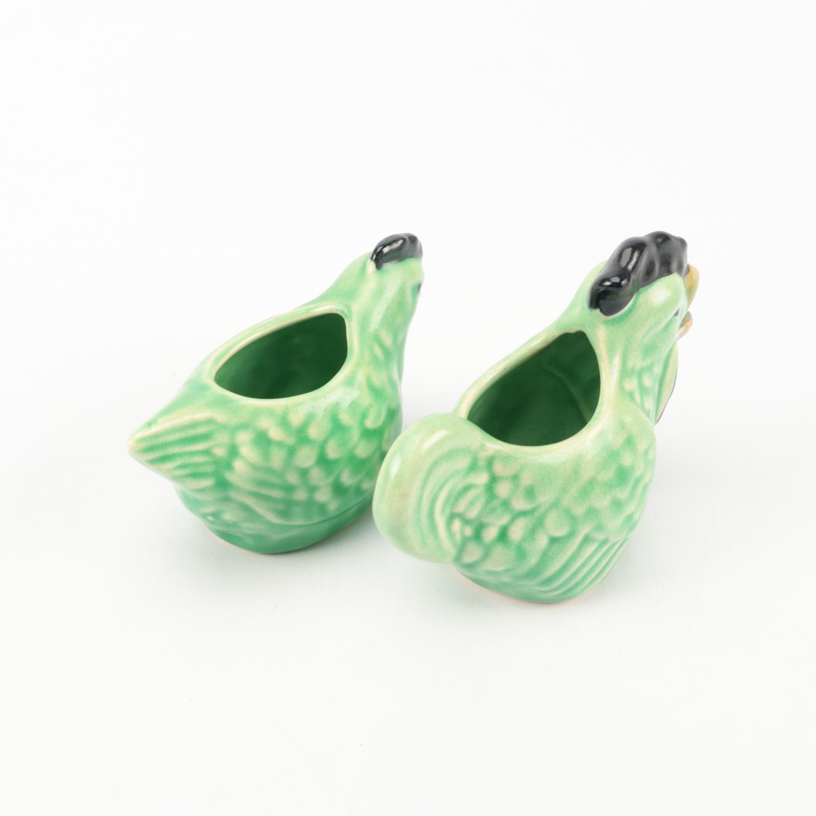 Hen and Rooster Sugar Bowls and Creamers, Mid-20th Century