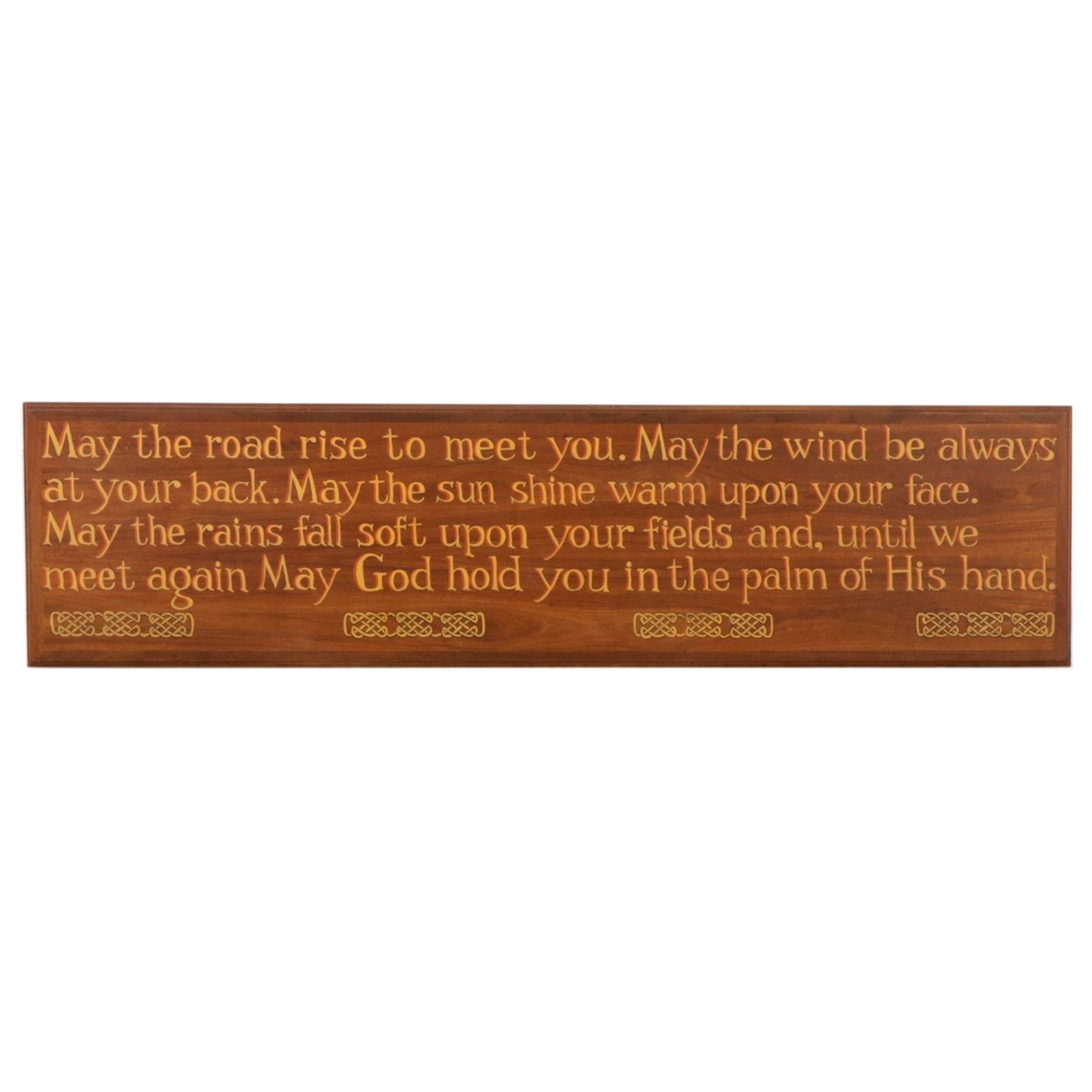 Hand-Painted Traditional Irish Blessing Wooden Plaque, 1975