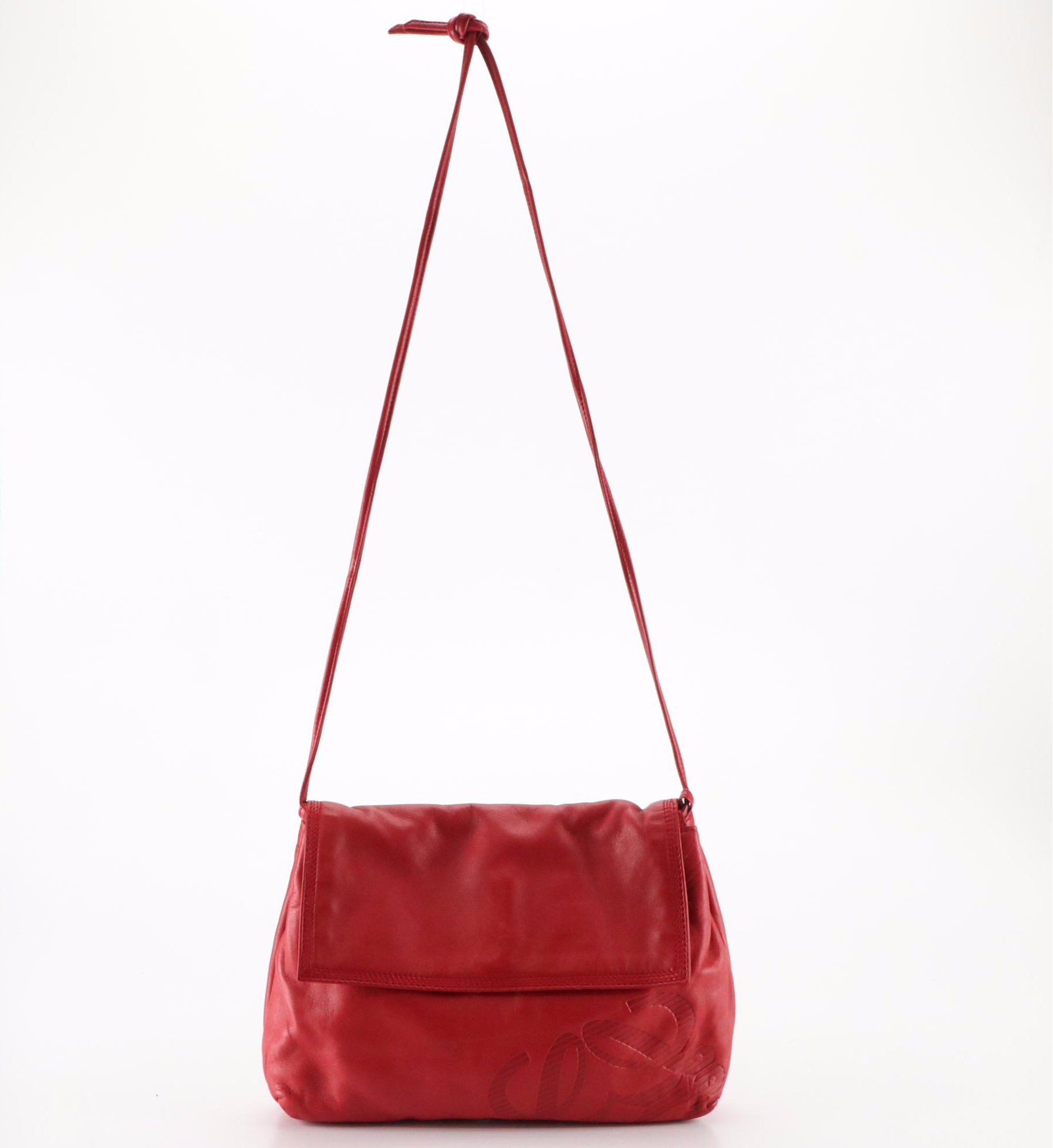 Loewe Anagram Shoulder Bag in Red Lambskin Leather