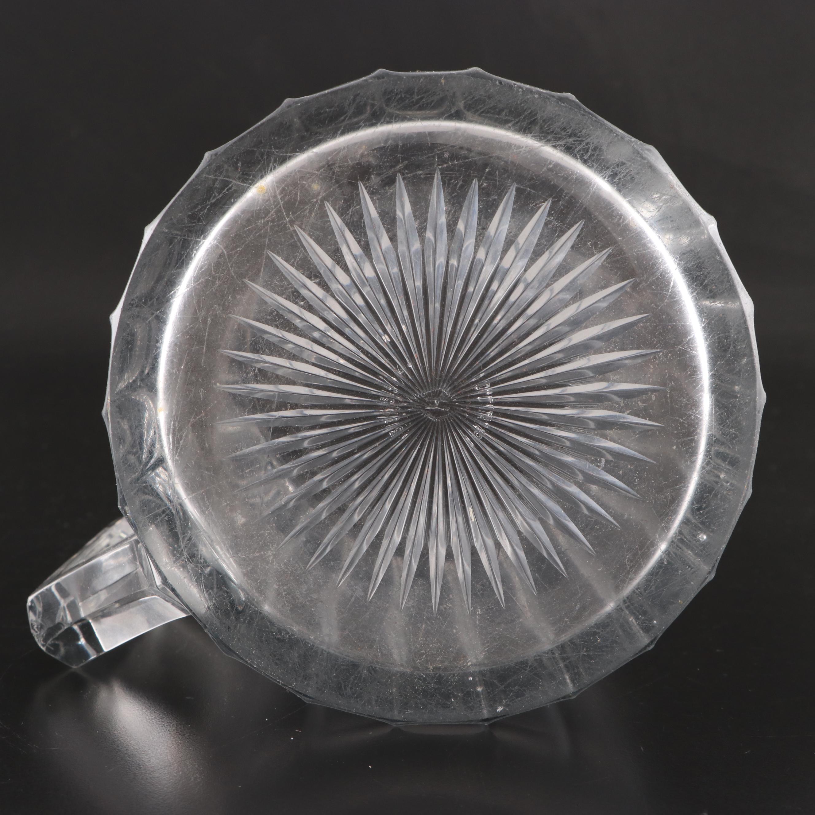 Heisey "Narrow Flute Clear" Glass Pitchers, Early 20th Century