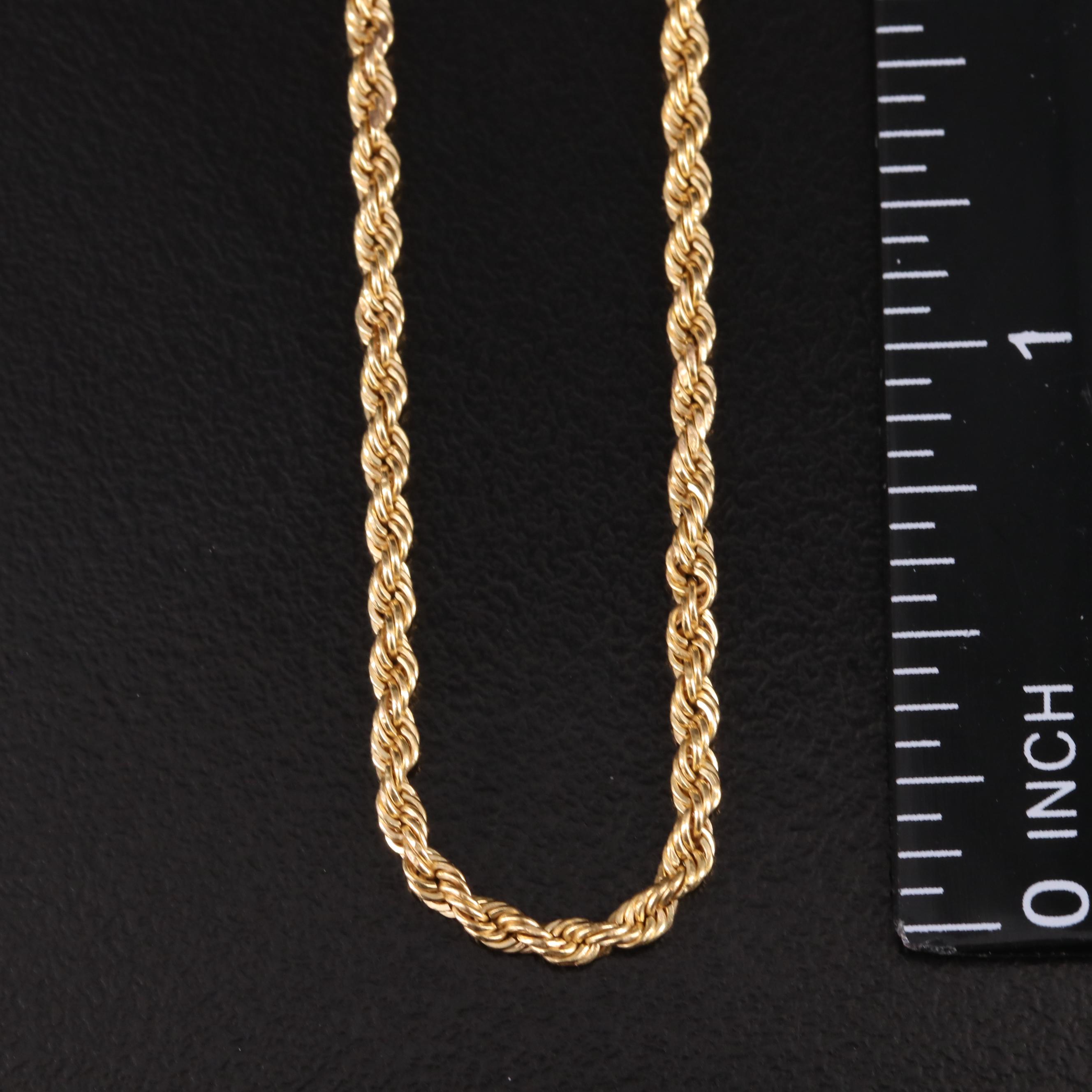 10K Braided Rope Chain Necklace