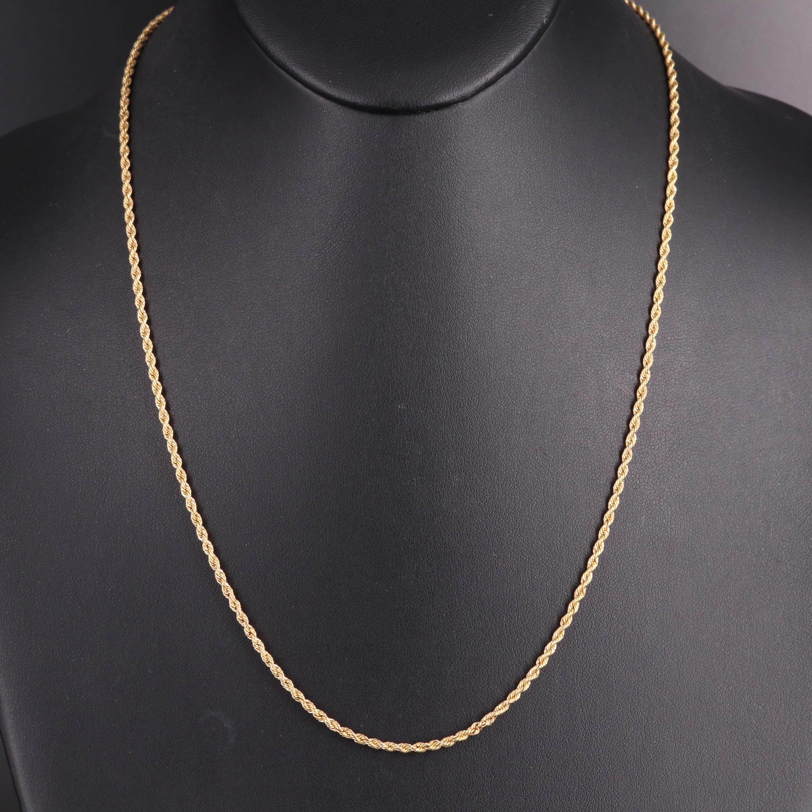 10K Braided Rope Chain Necklace