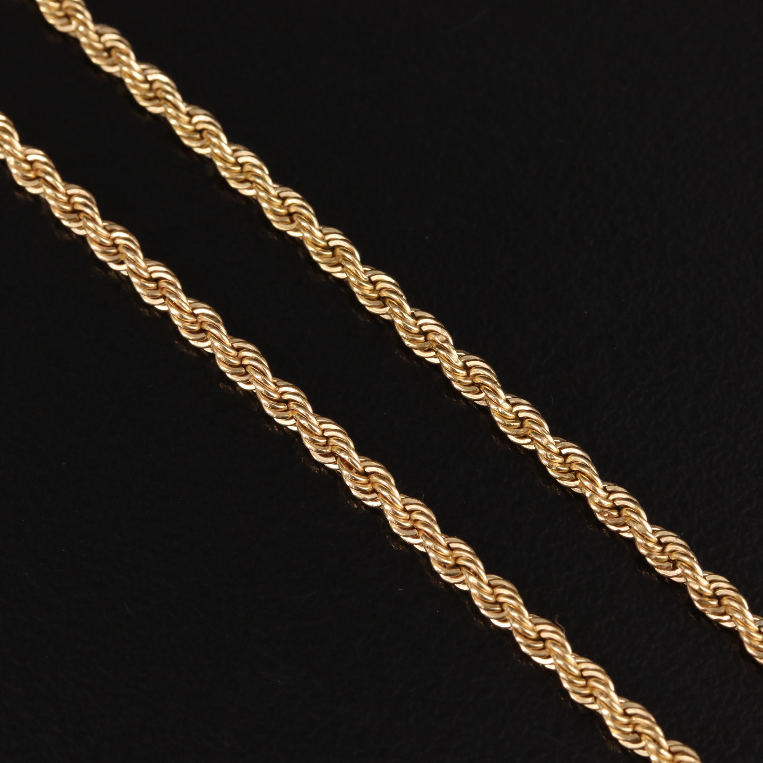 10K Braided Rope Chain Necklace