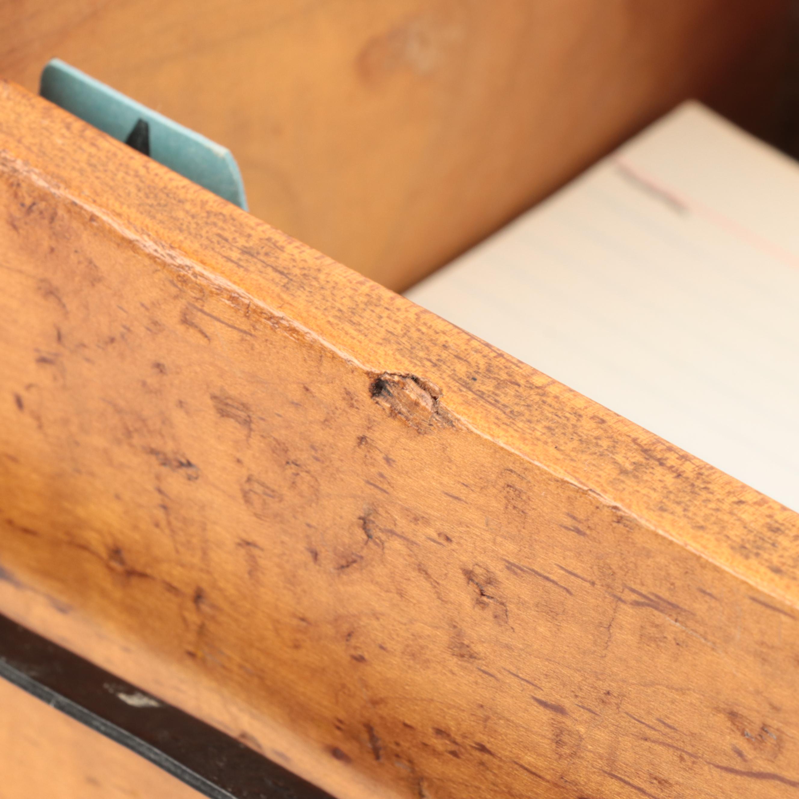 Hand-Crafted Wooden Document Box, Antique