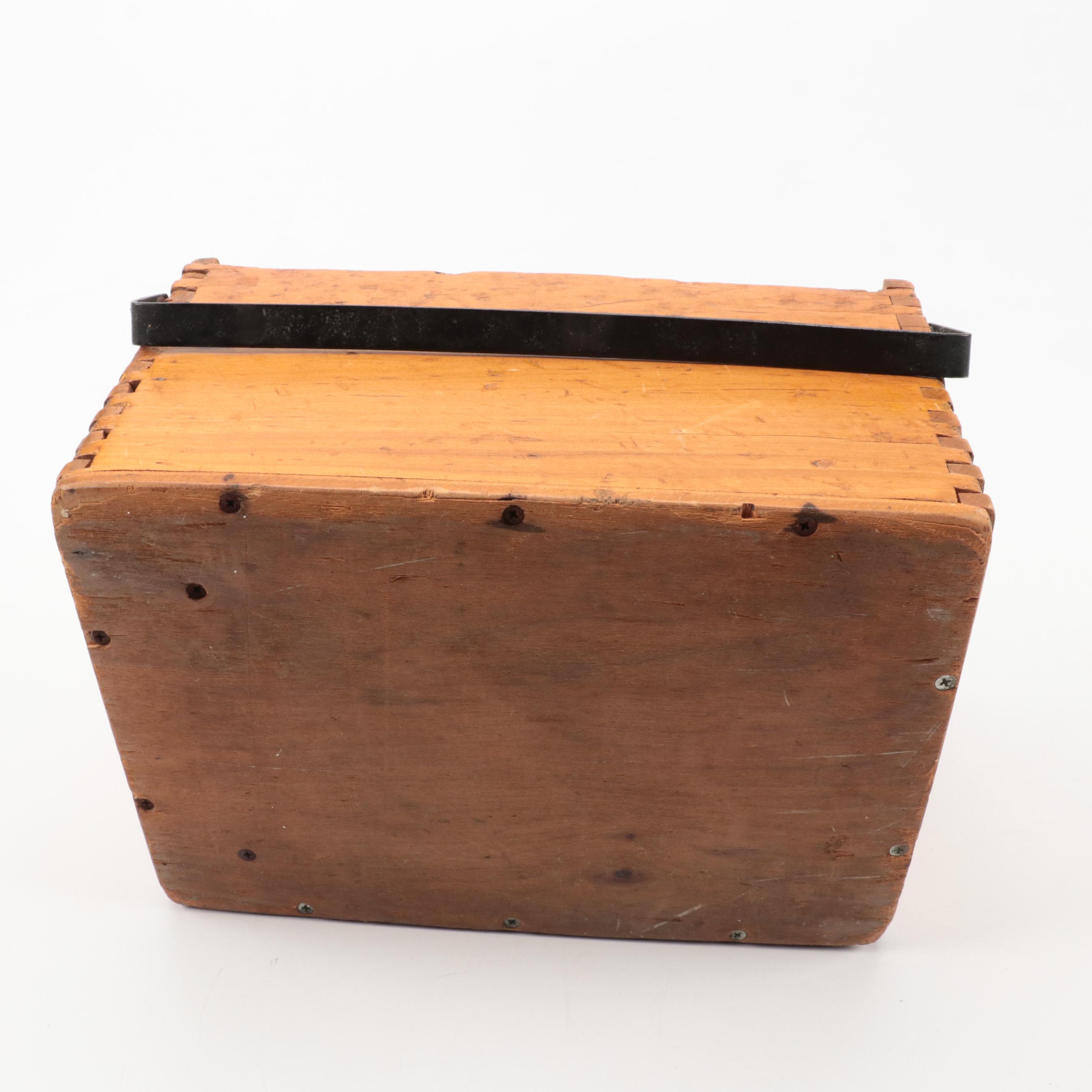 Hand-Crafted Wooden Document Box, Antique