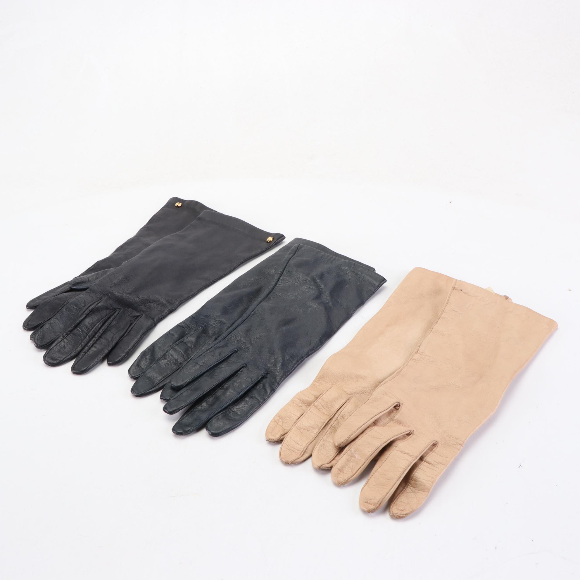Men's and Women's Leather Gloves Including Halston, Mark Cross, and More